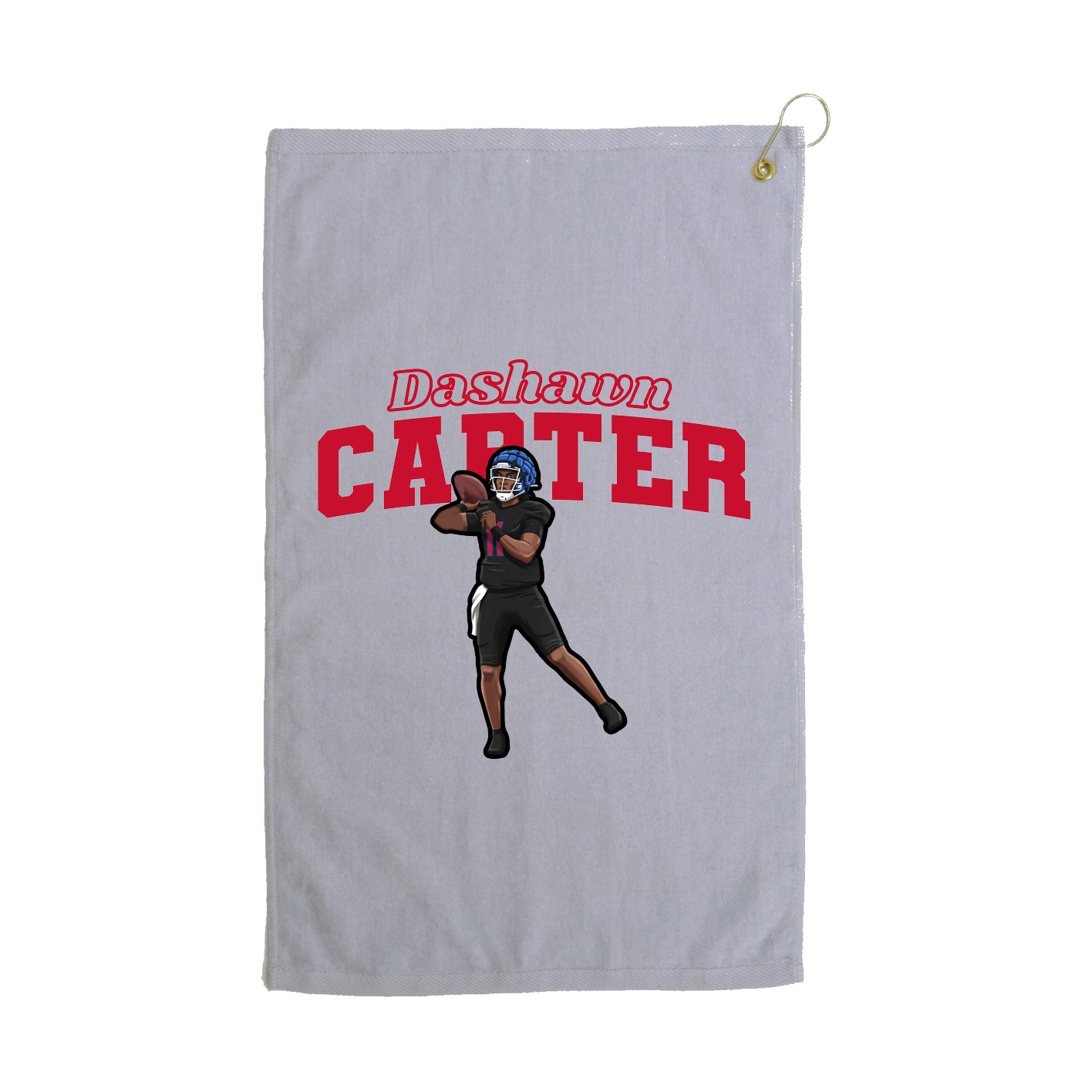 Golf Towel — Name Arch in Grey