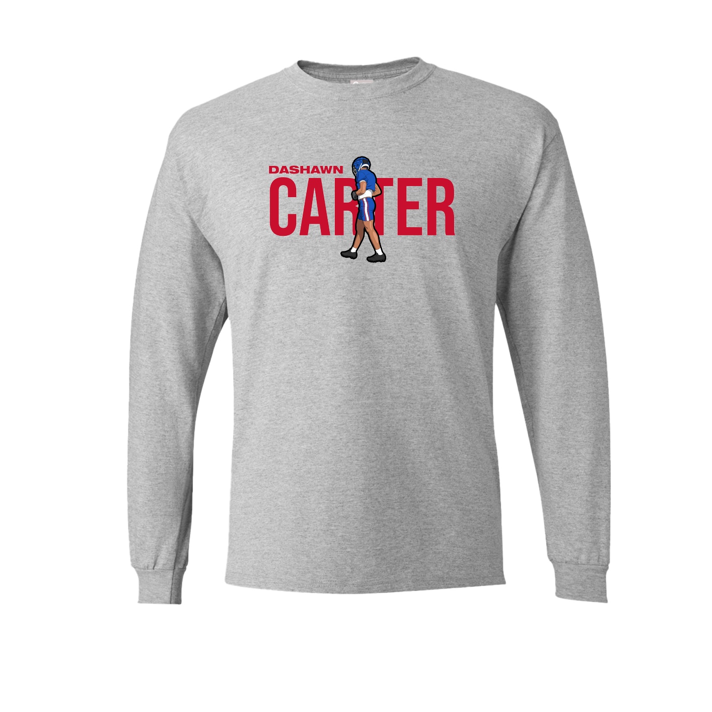 Long Sleeve Tee — Player Name in Grey