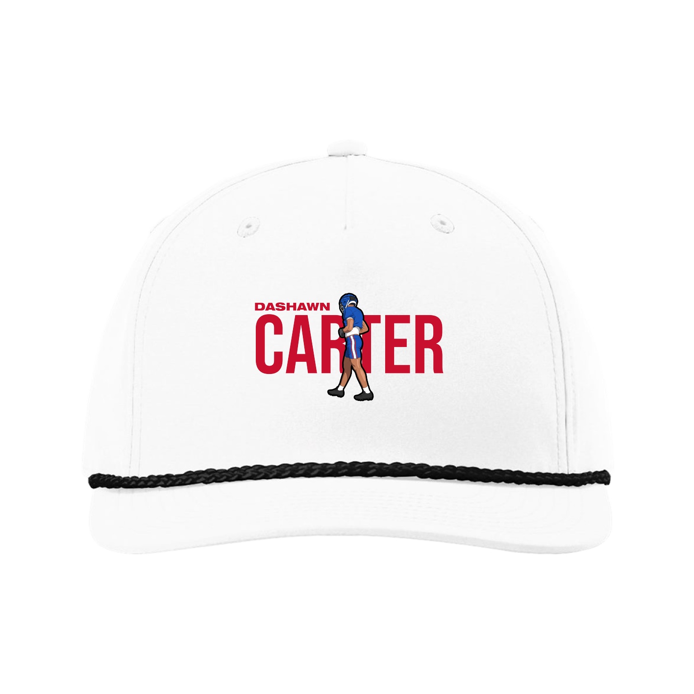 Five-Panel Classic Rope Cap — Player Name in White