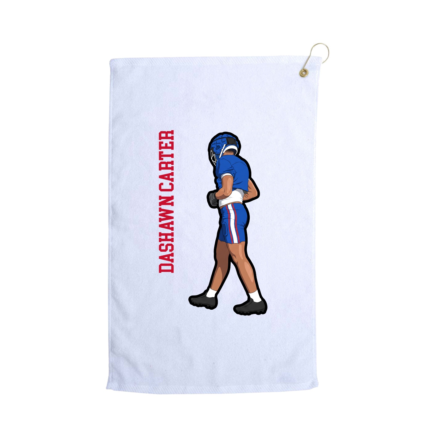 Golf Towel — Name Vertical in White