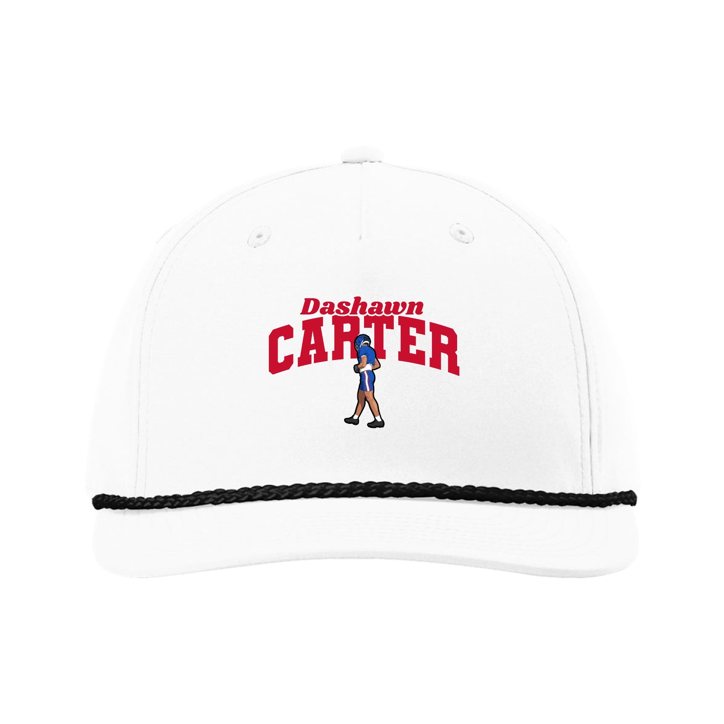 Five-Panel Classic Rope Cap — Signature Arch in White