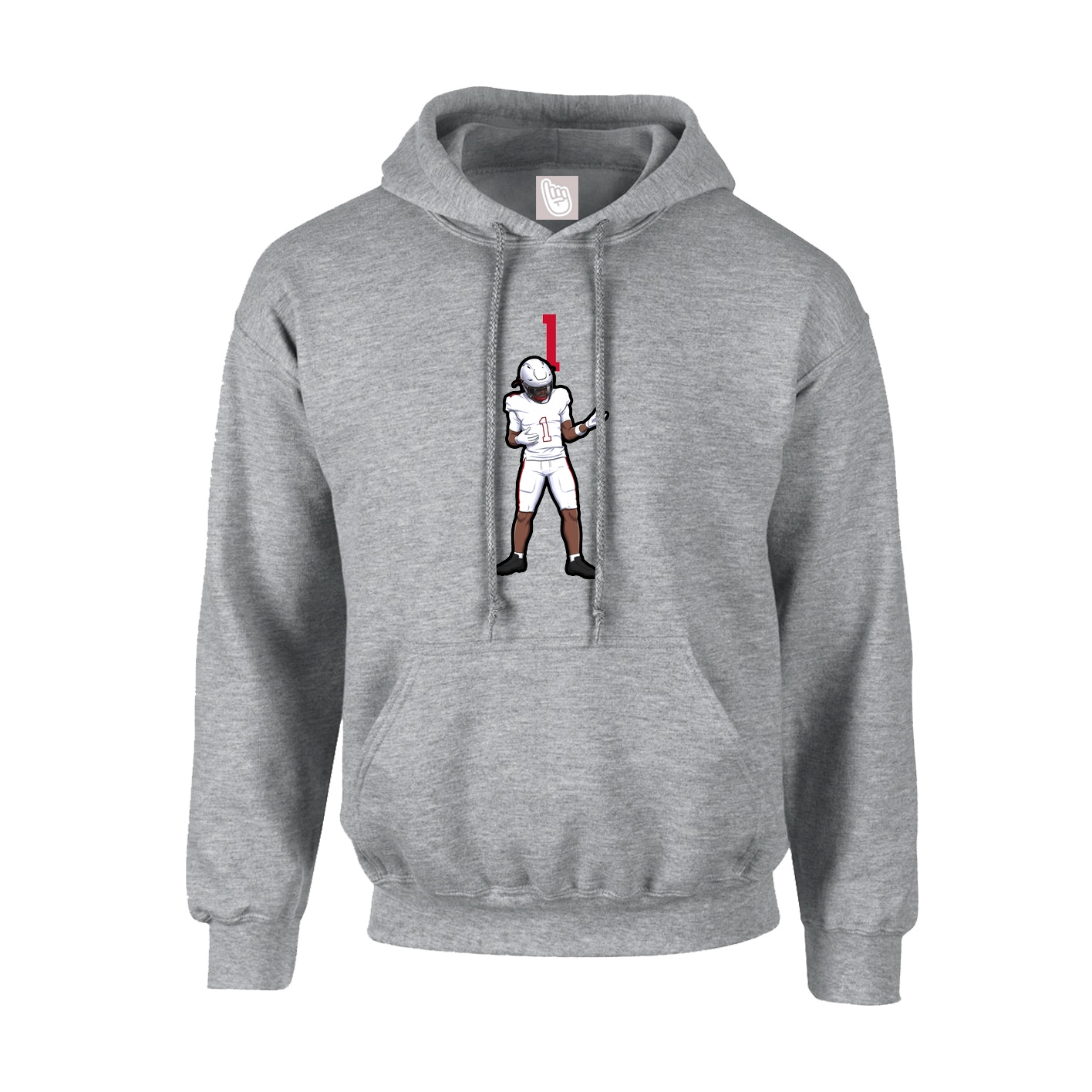 Hoodie — Number Top in Grey