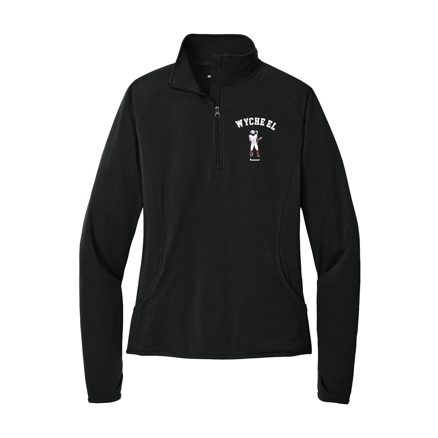 Women's Q-Zip Pullover — Shirsey Arch in Black