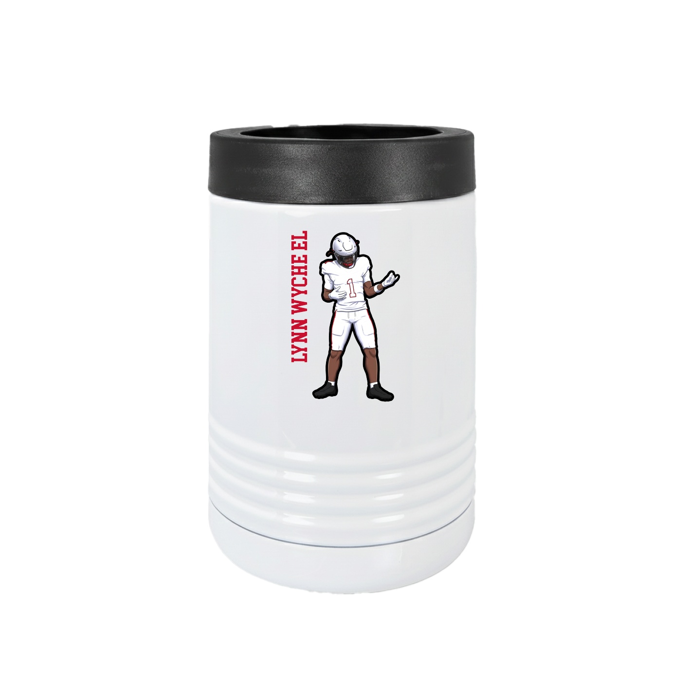 Beverage Holder — Name Vertical in White