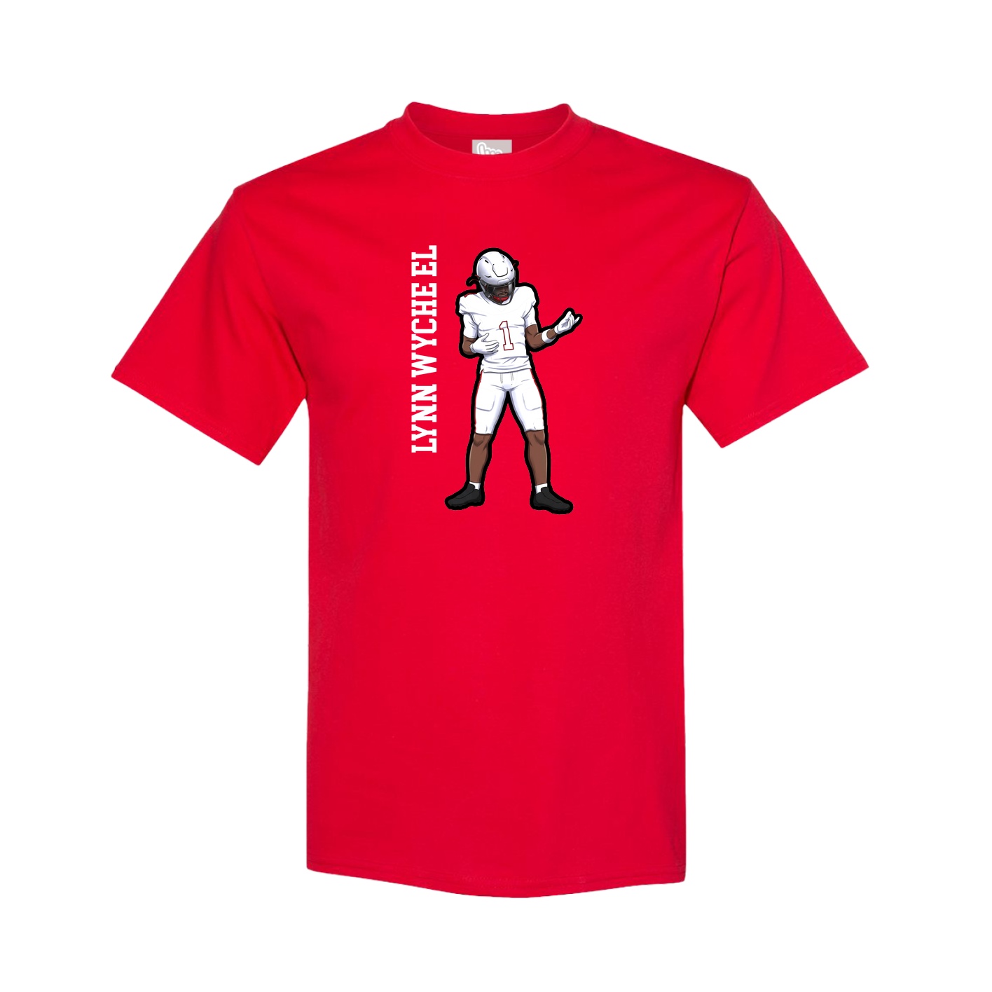 Tee — Name Vertical in Red