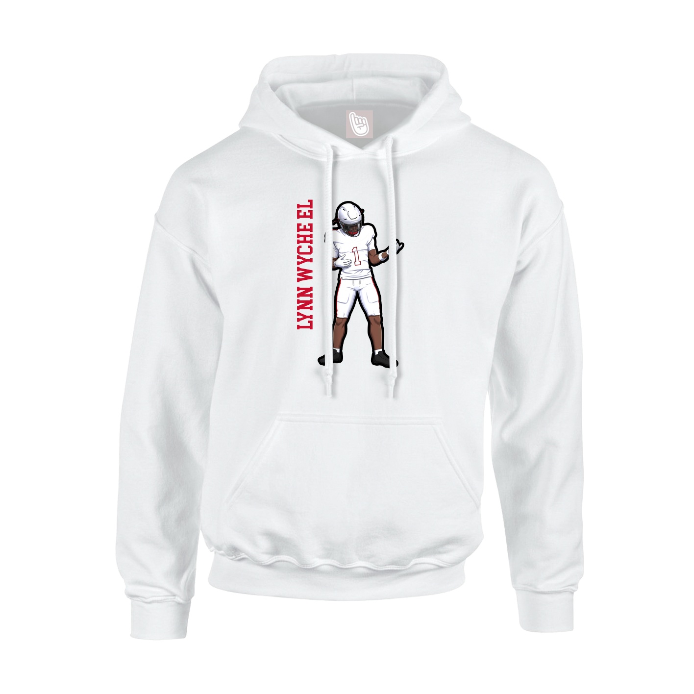 Youth Hoodie — Name Vertical in White