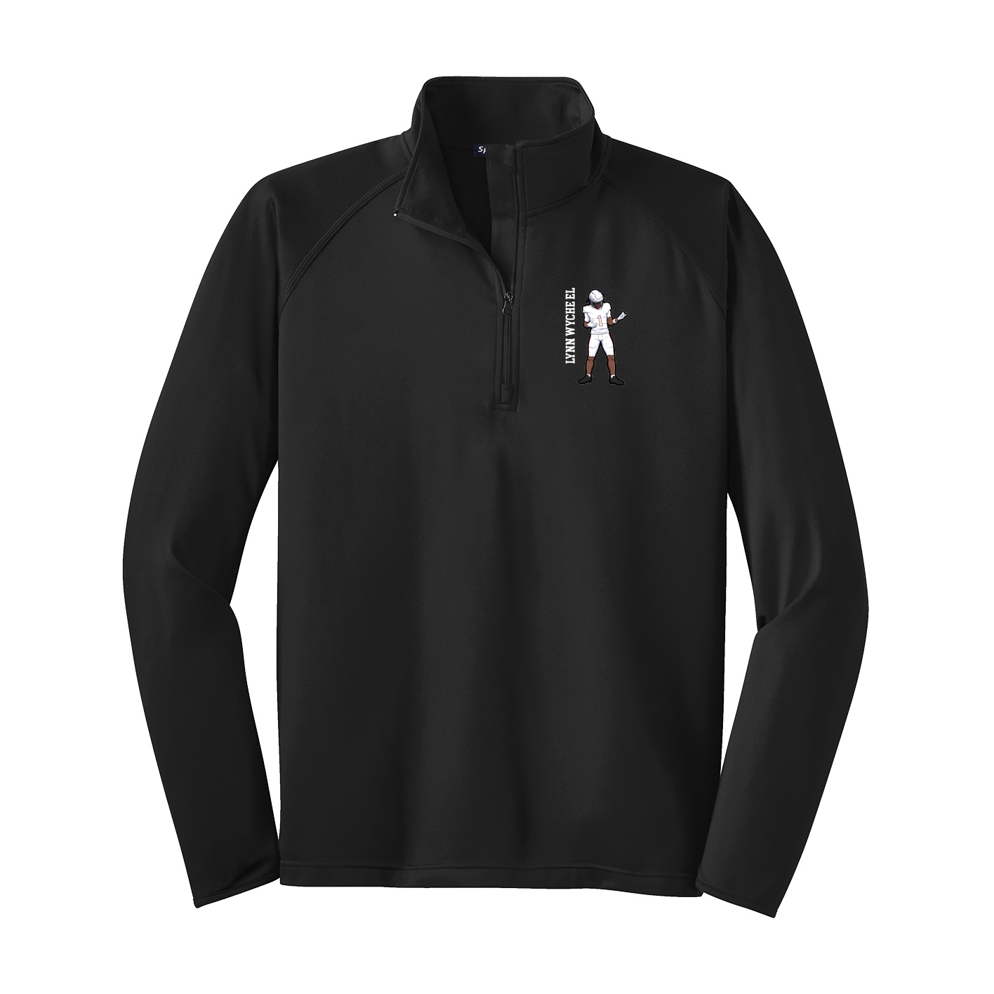 Q-Zip Pullover — Name Vertical in Black