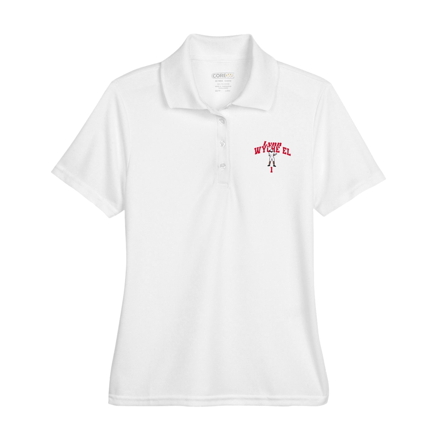 Womens Performance Polo — Signature Arch in White