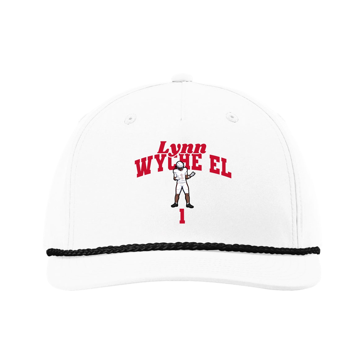 Five-Panel Classic Rope Cap — Signature Arch in White