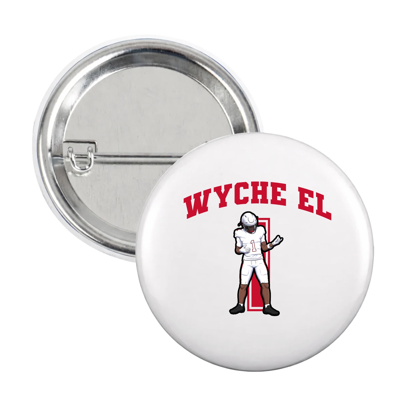 Game Day Button — Number in White