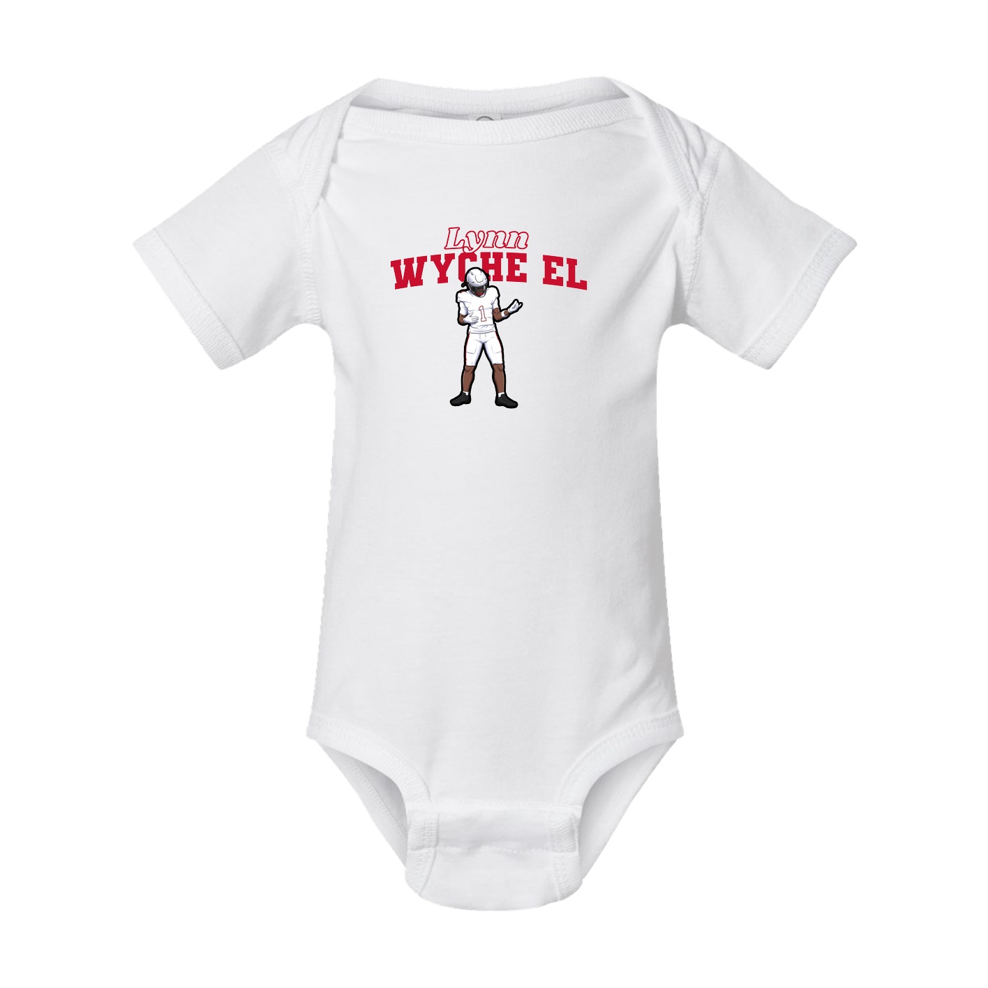 Baby Onesie — Name Arch in White