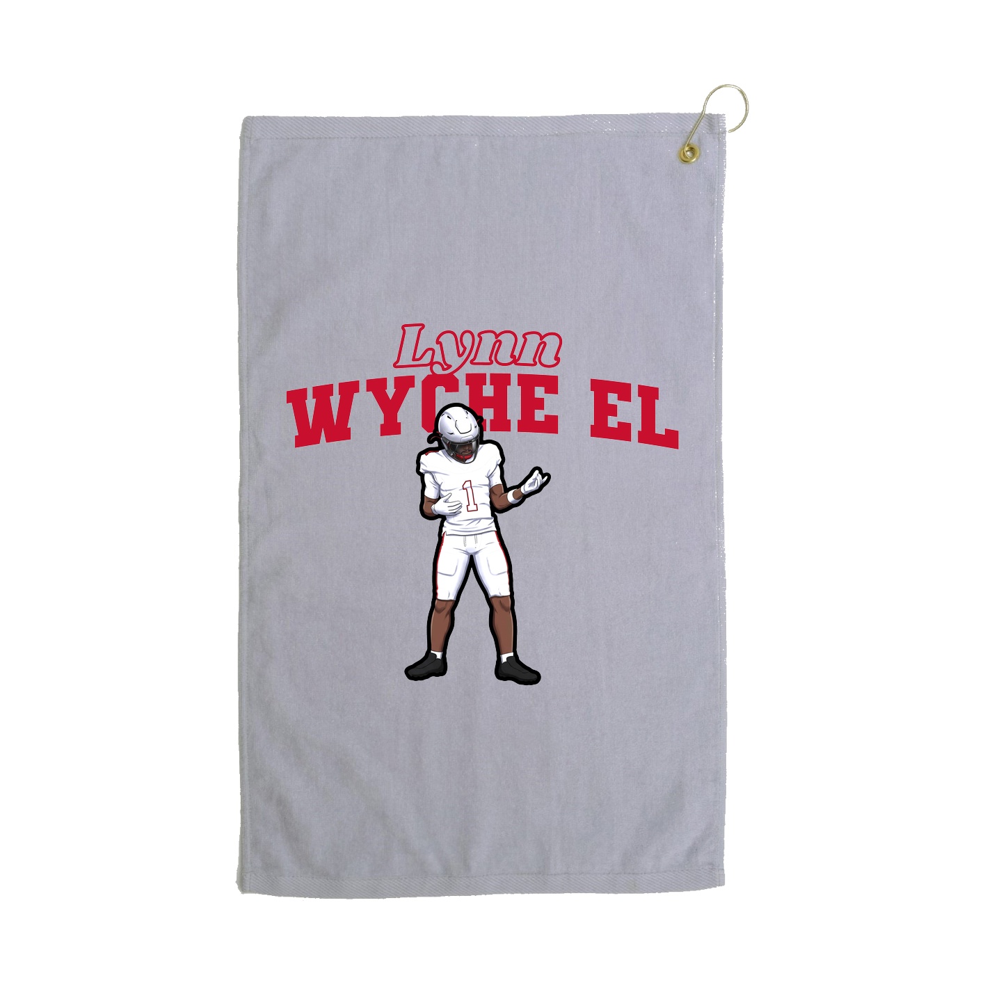 Golf Towel — Name Arch in Grey
