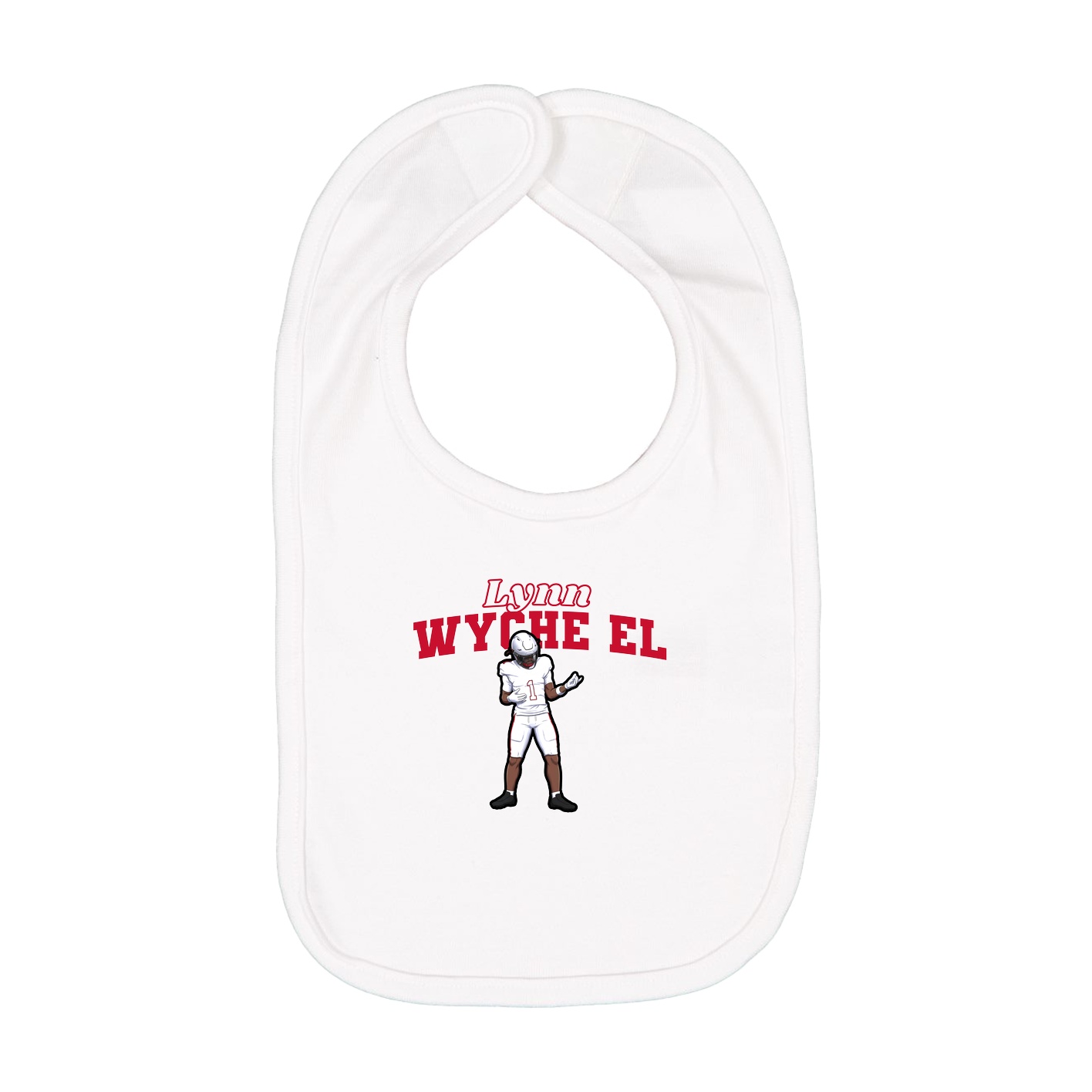 Infant Bib — Name Arch in White