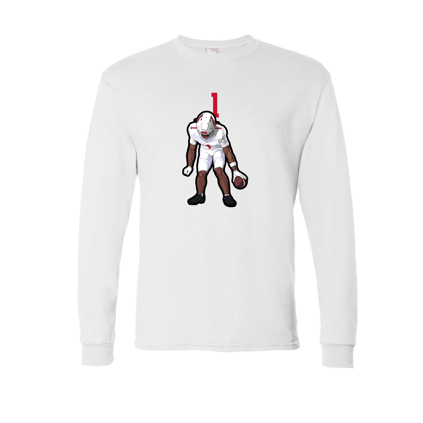 Long Sleeve Tee — Number Top in White