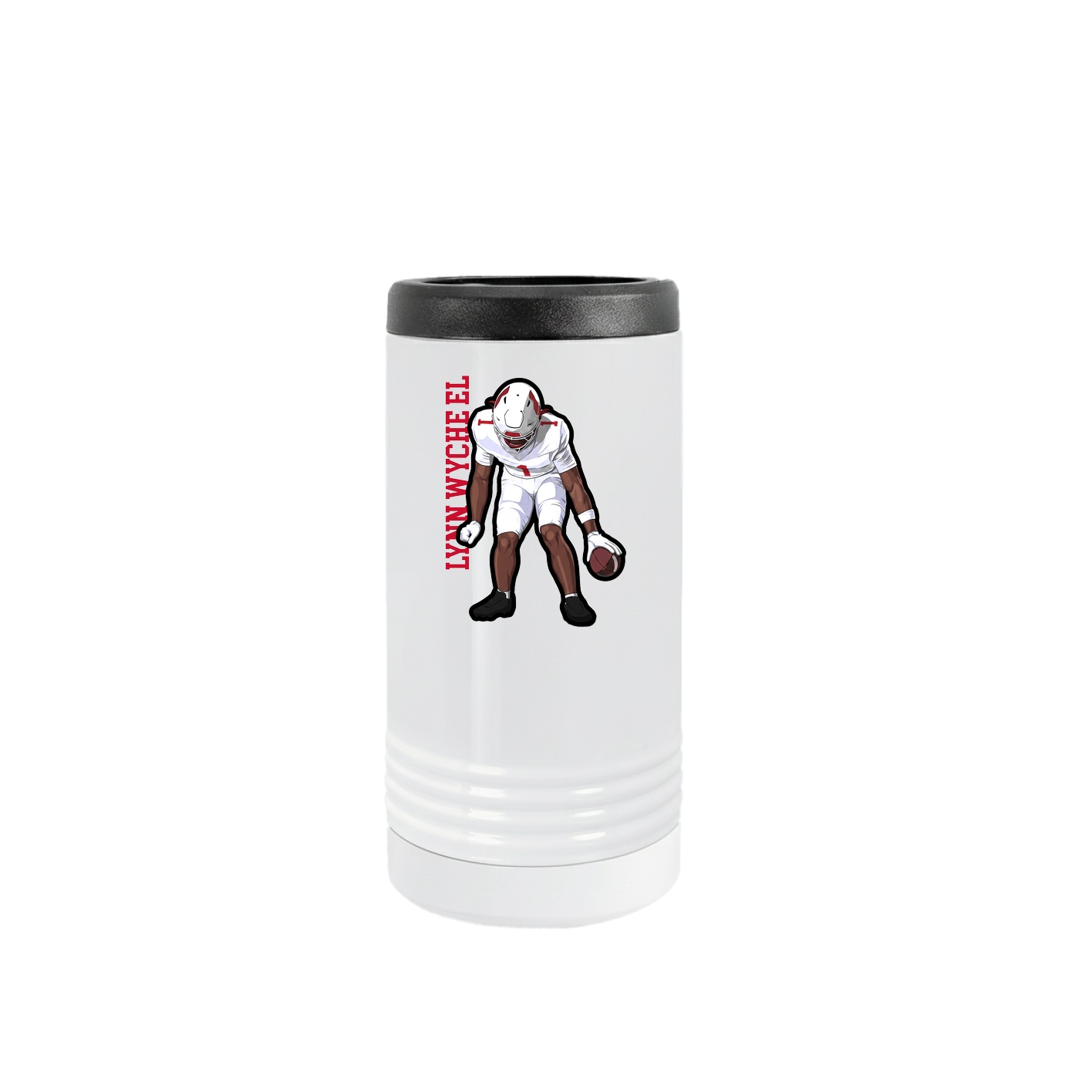 Slim Beverage Holder — Name Vertical in White
