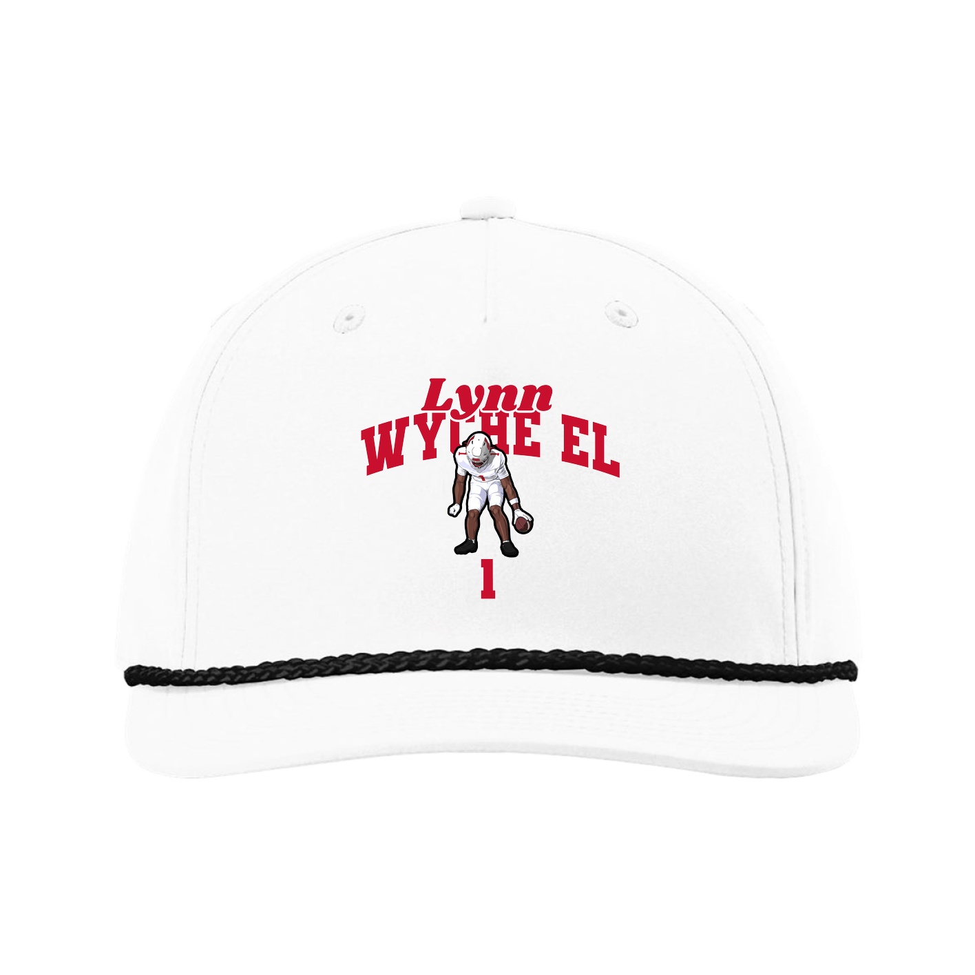 Five-Panel Classic Rope Cap — Signature Arch in White