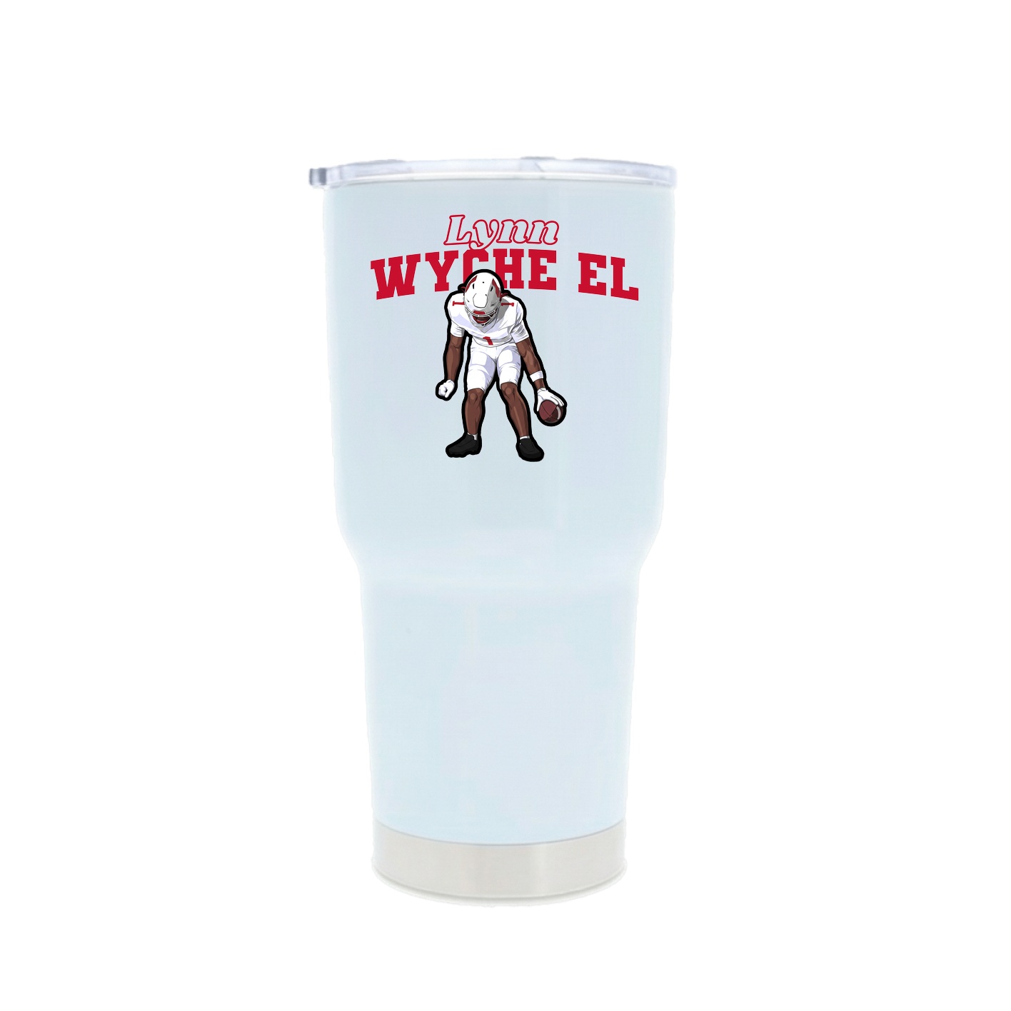 30oz Stainless Steel Tumbler — Name Arch in White