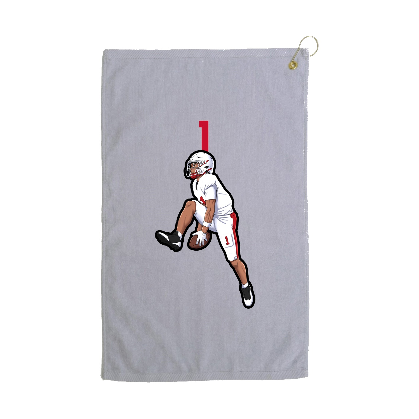 Golf Towel — Number Top in Grey