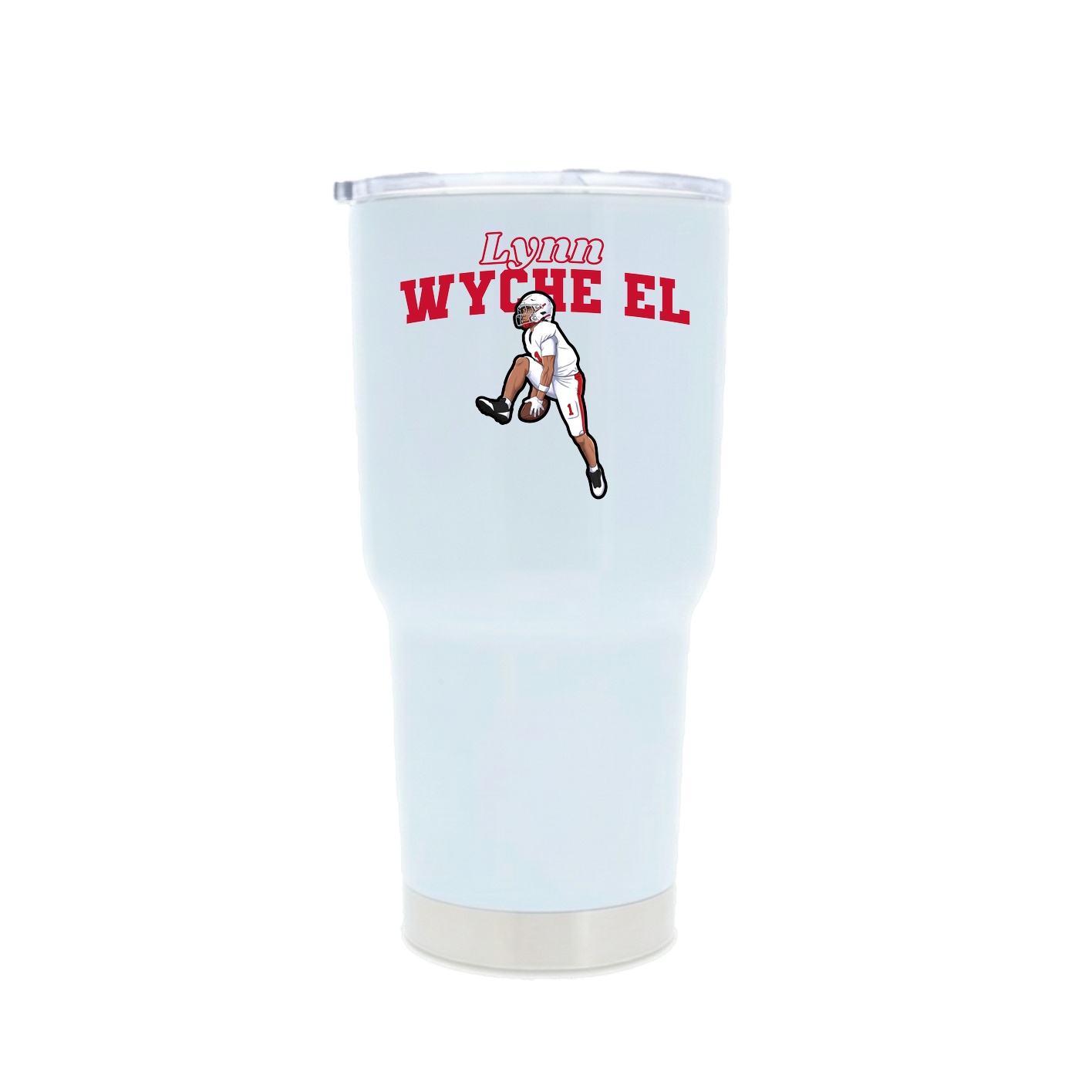 30oz Stainless Steel Tumbler — Name Arch in White