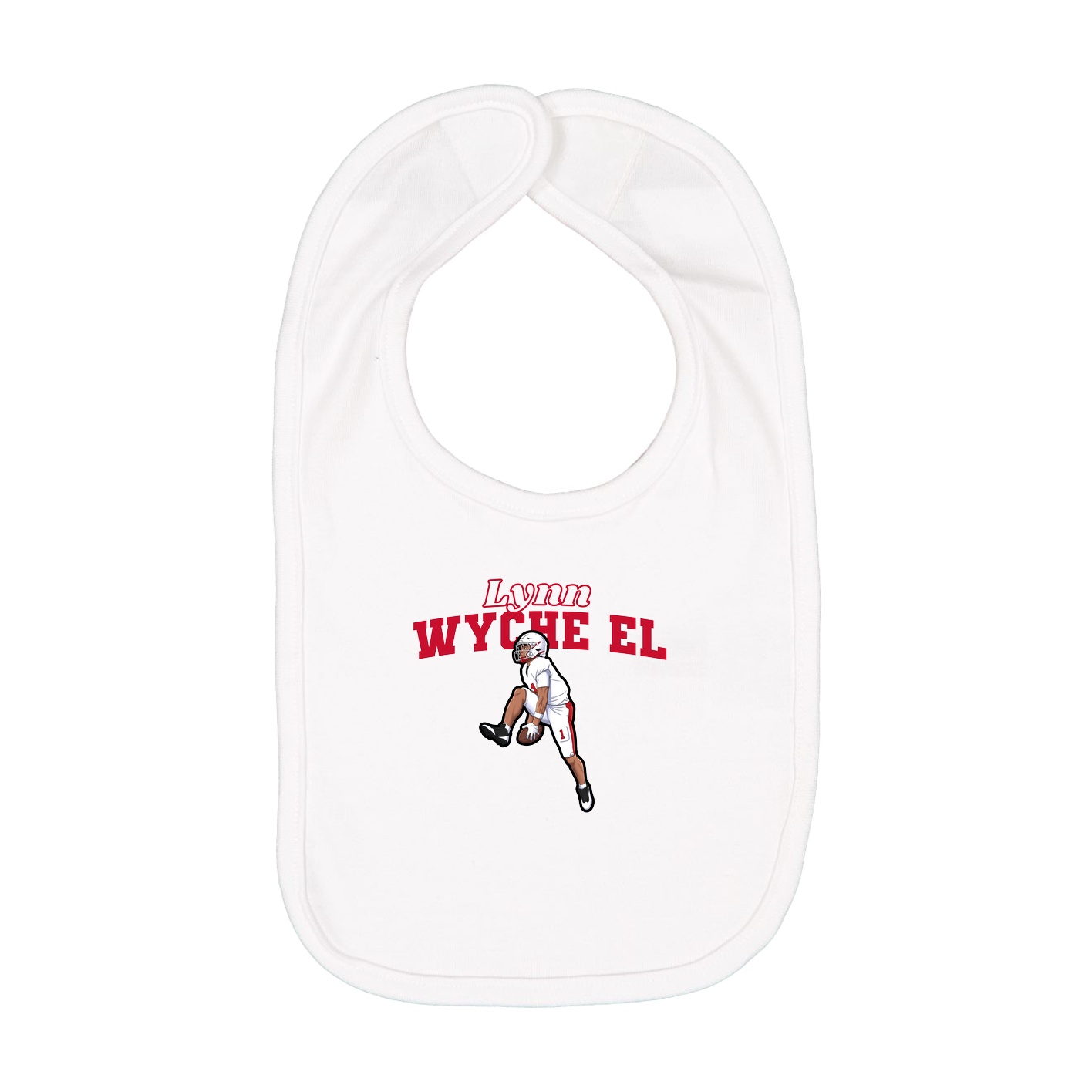 Infant Bib — Name Arch in White