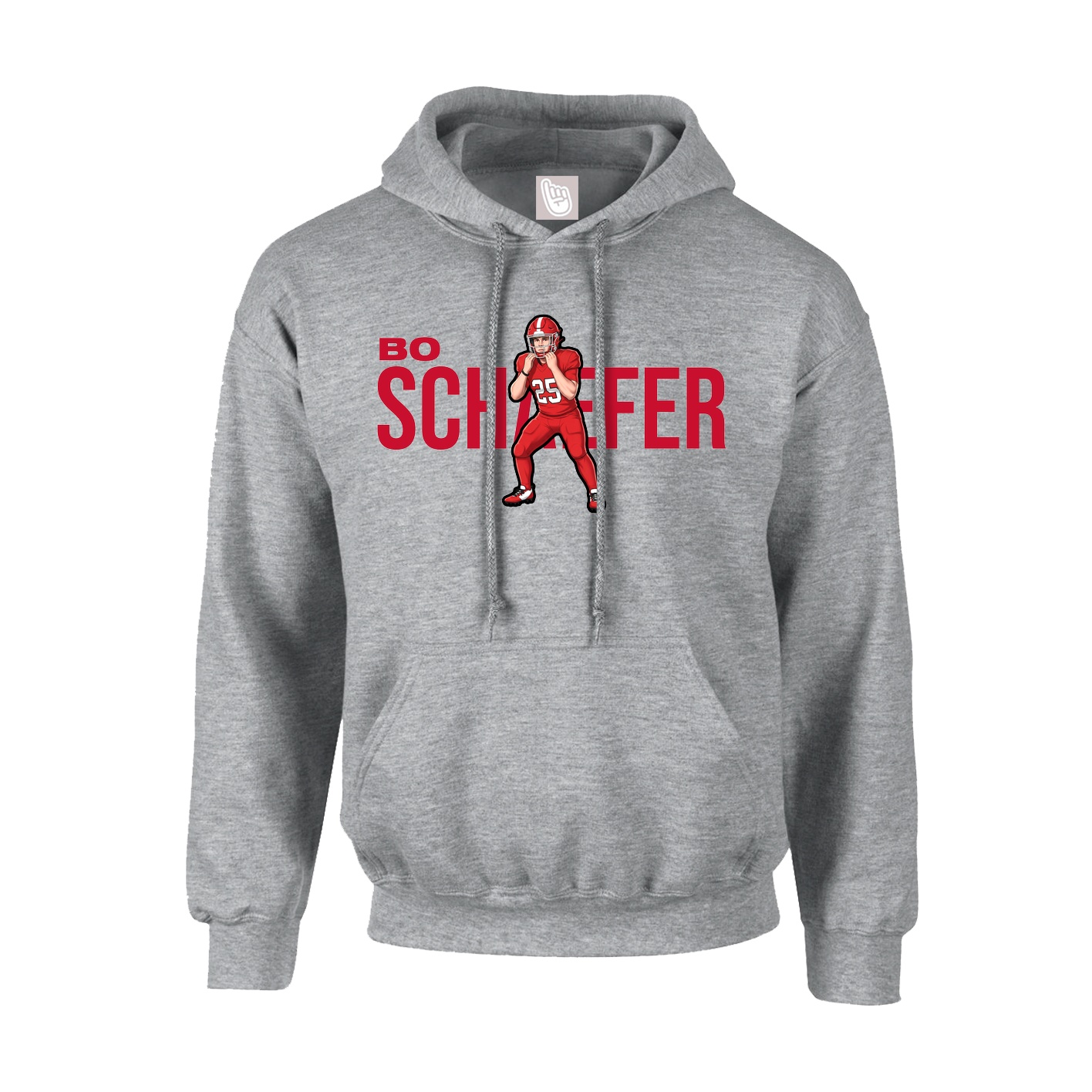 Youth Hoodie — Player Name in Grey