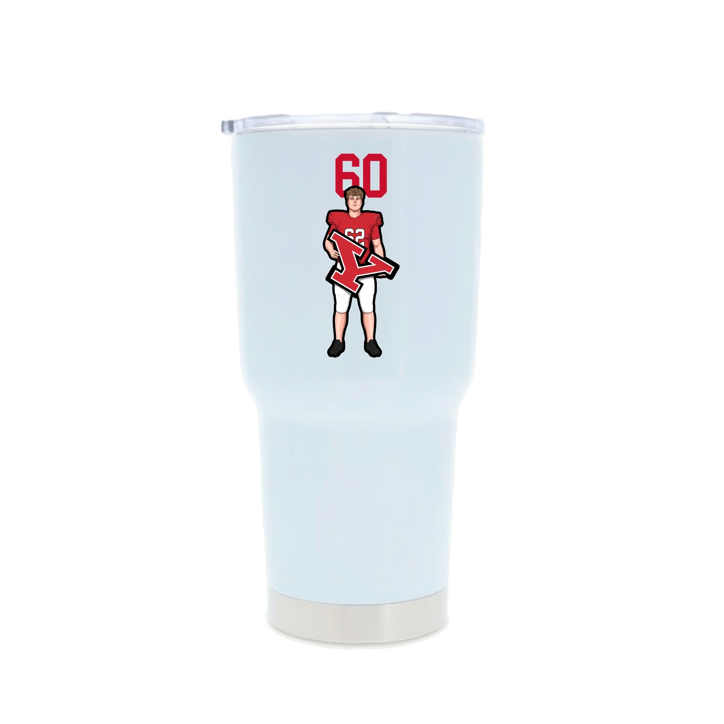 30oz Stainless Steel Tumbler — Number Top in White