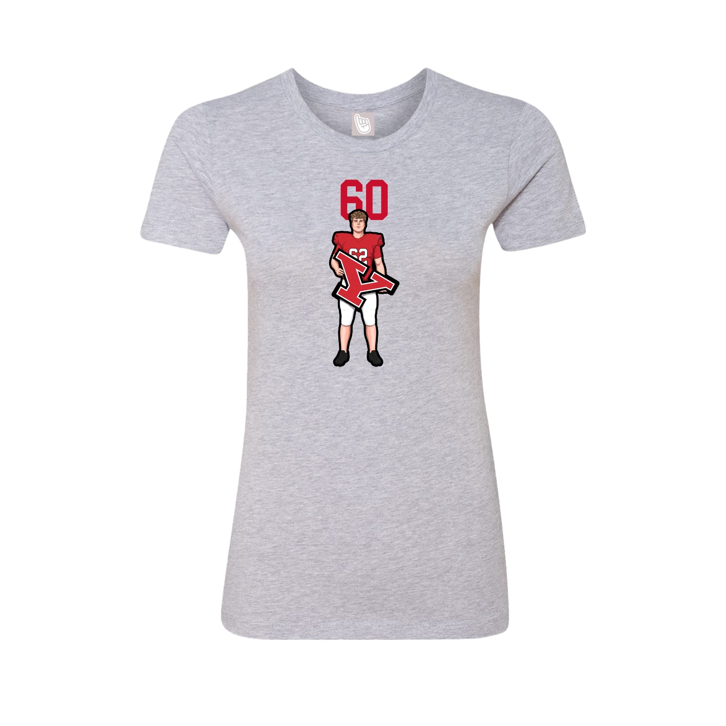 Fitted Women's Tee — Number Top in Grey