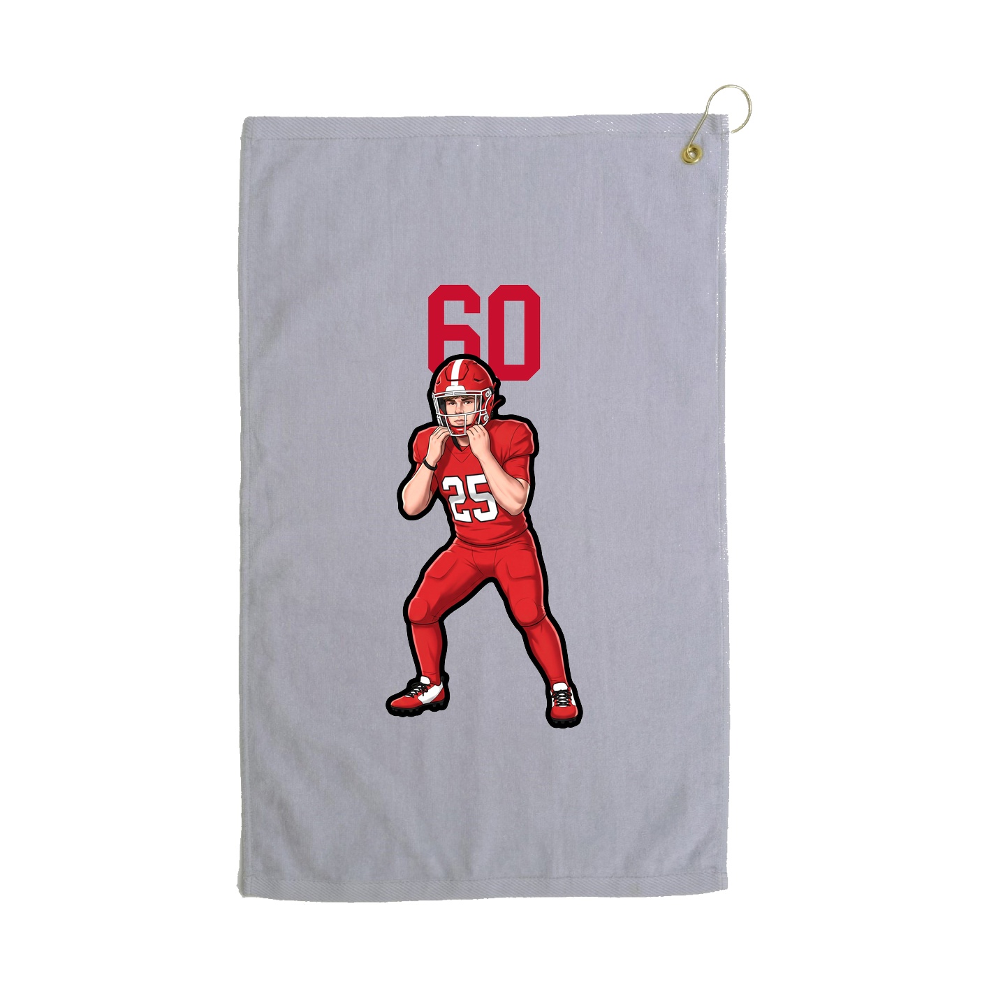 Golf Towel — Number Top in Grey