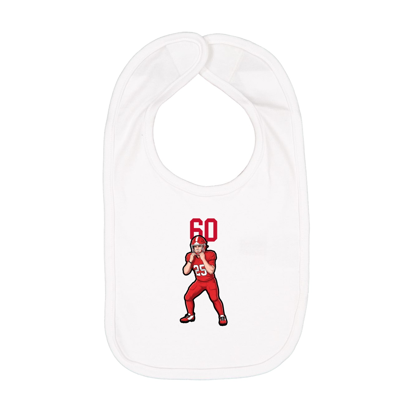 Infant Bib — Number Top in White