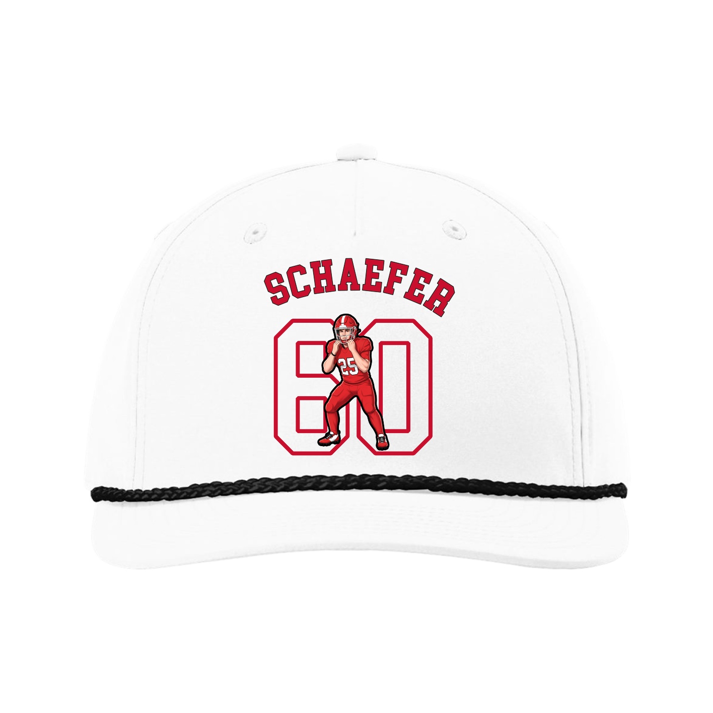 Five-Panel Classic Rope Cap — Shirsey Arch in White