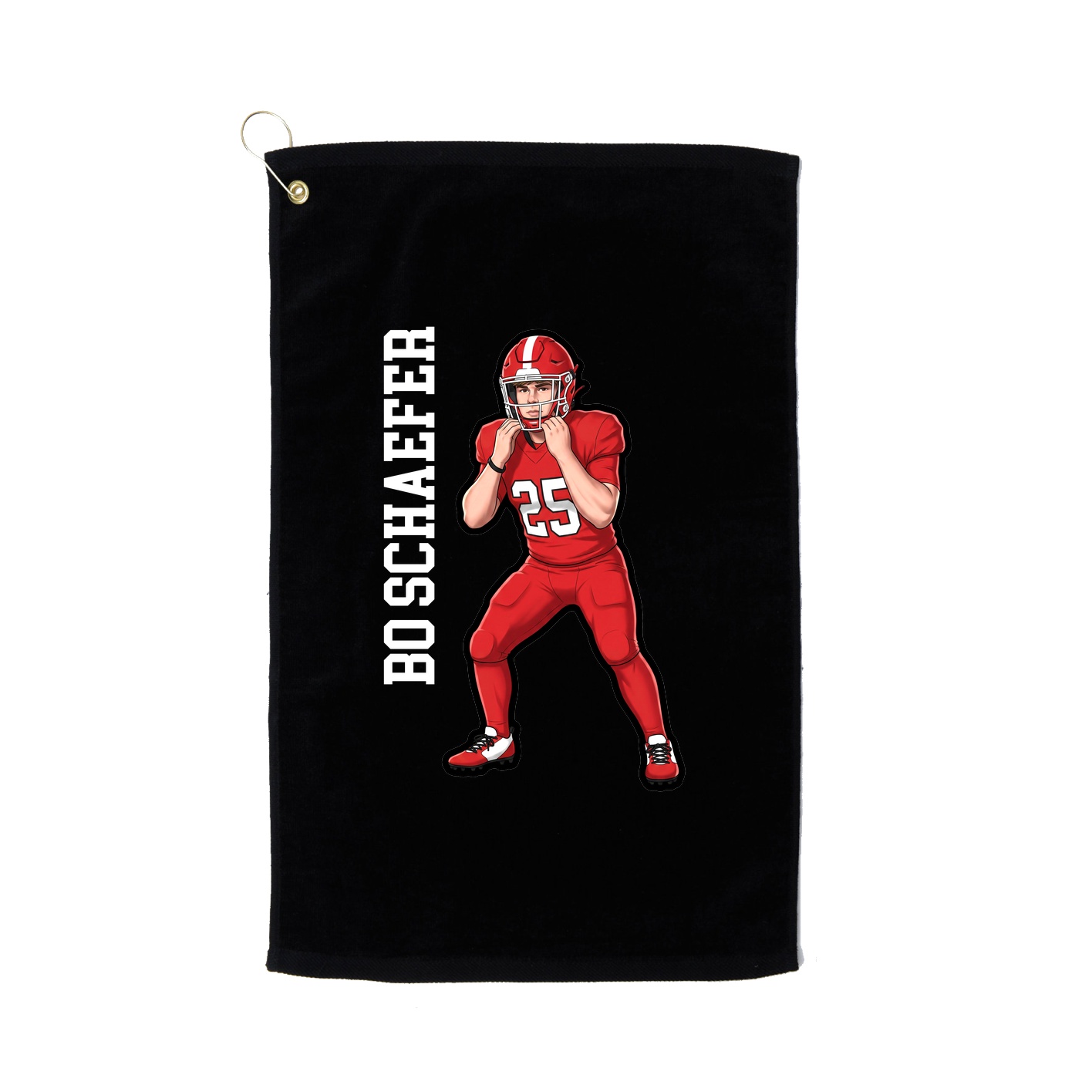 Golf Towel — Name Vertical in Black