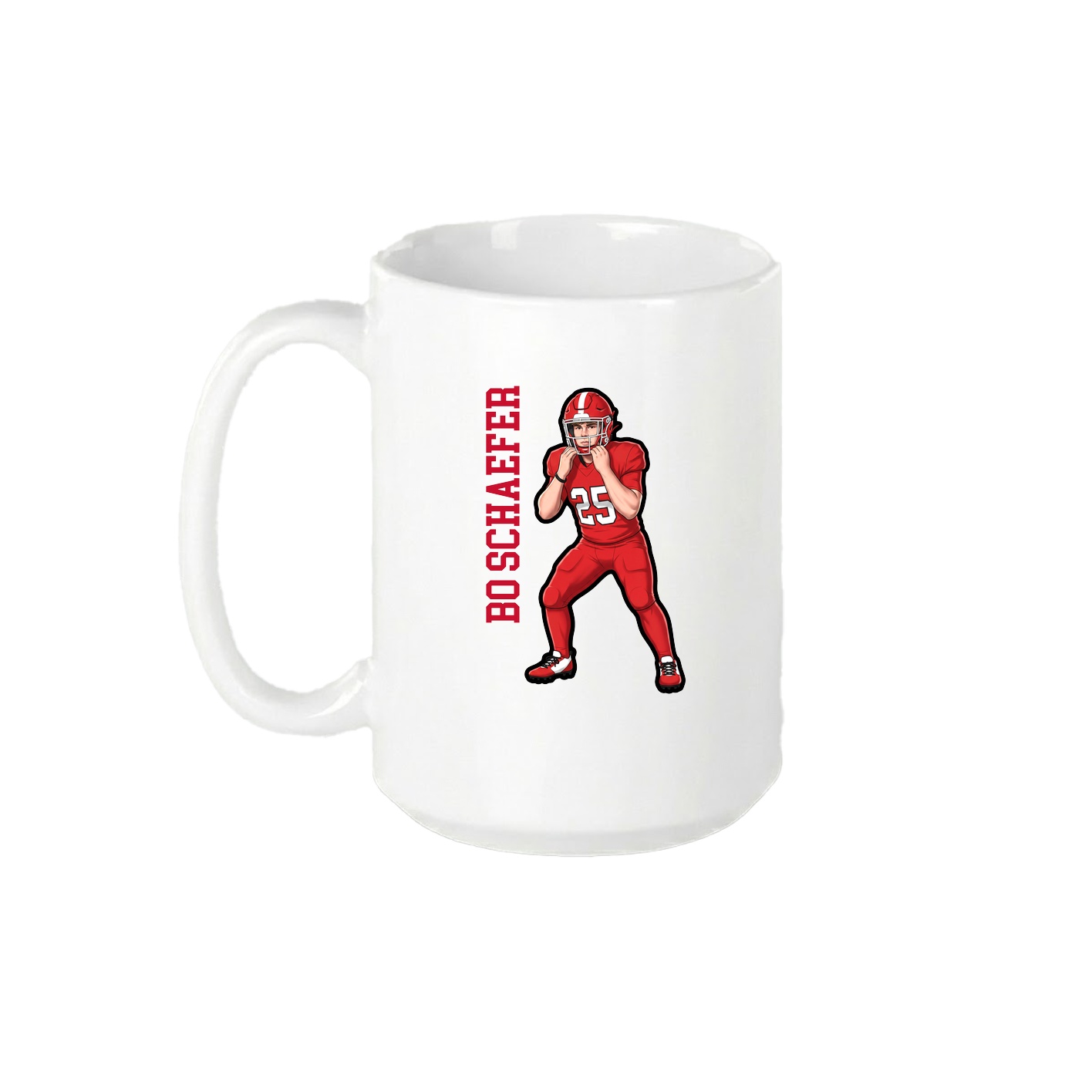 15oz Coffee Mug — Name Vertical in White