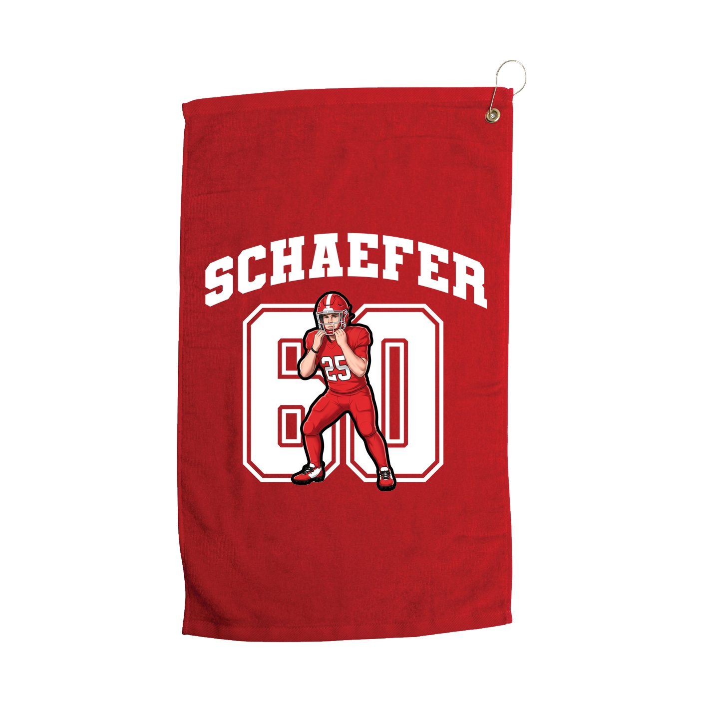 Golf Towel — Number in Red