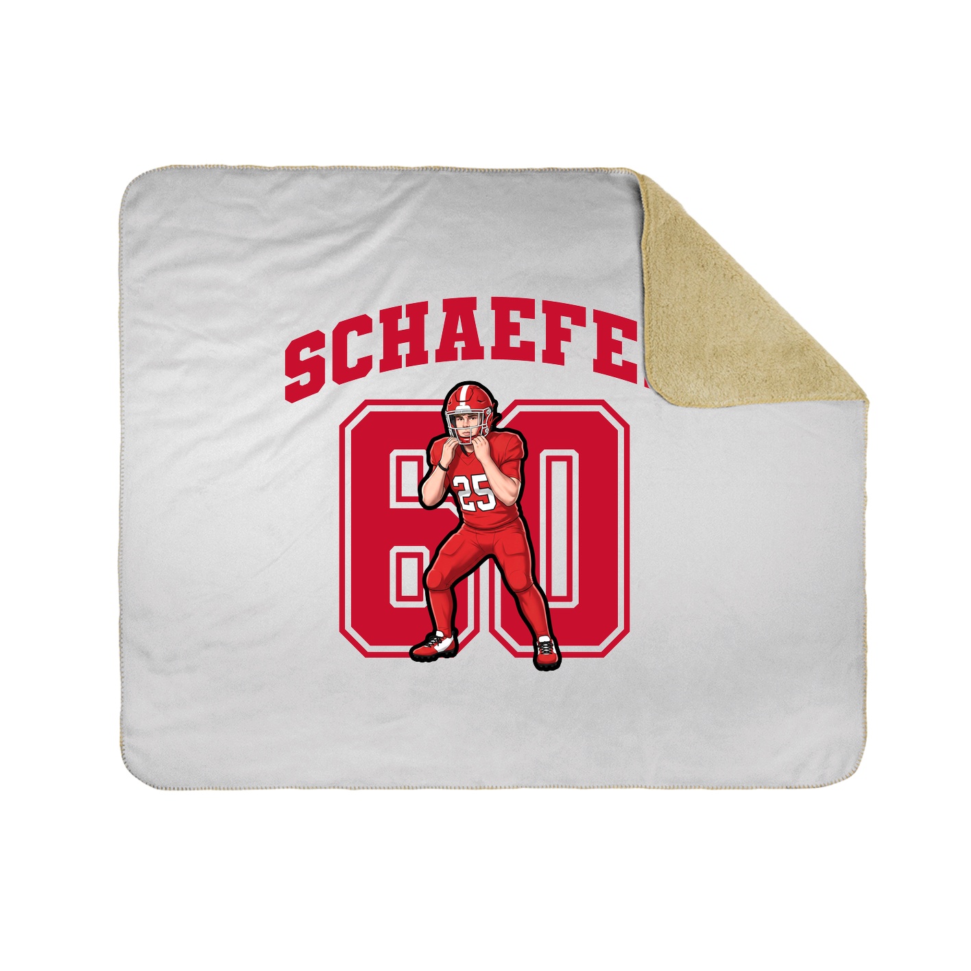 Throw Blanket — Number in White