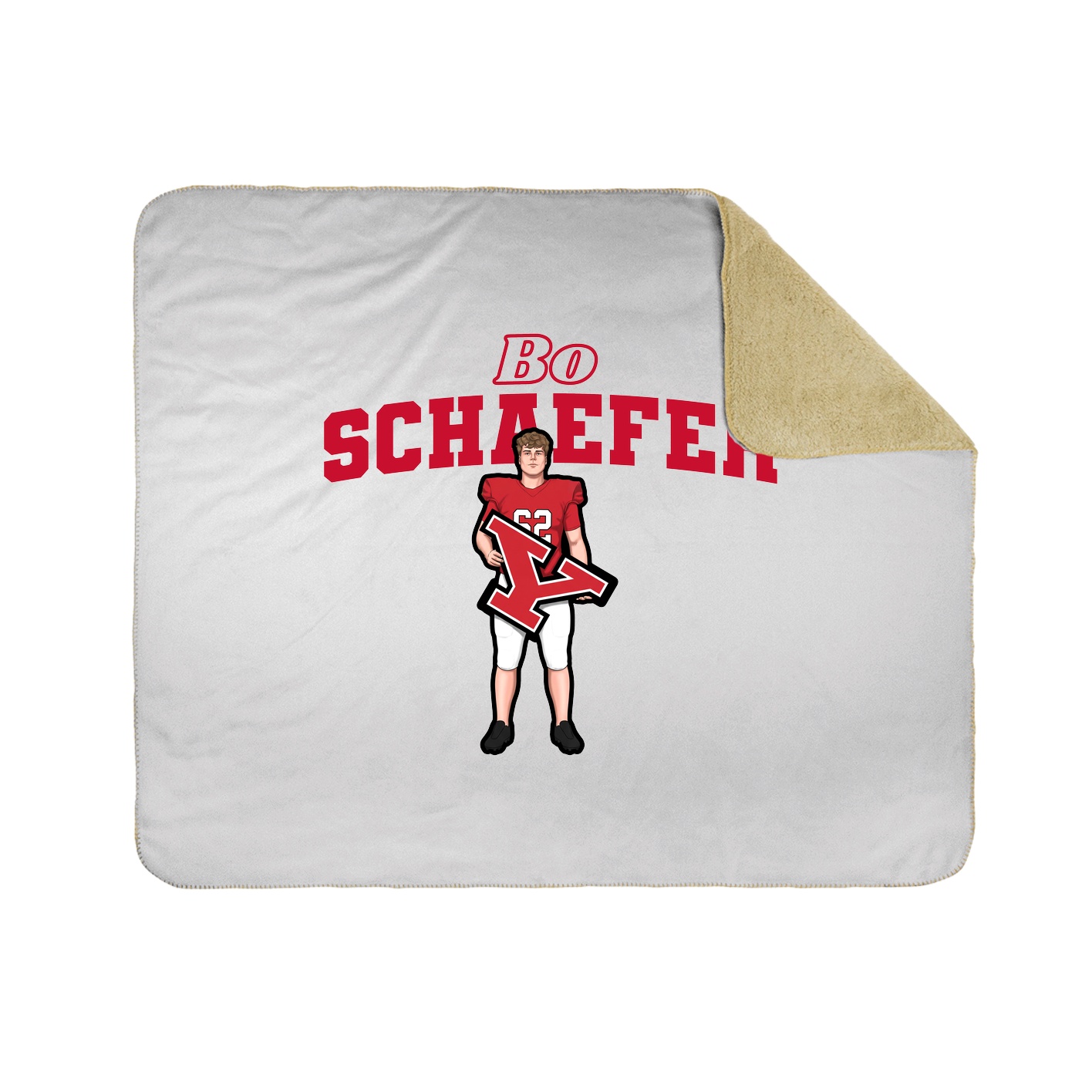 Throw Blanket — Name Arch in White