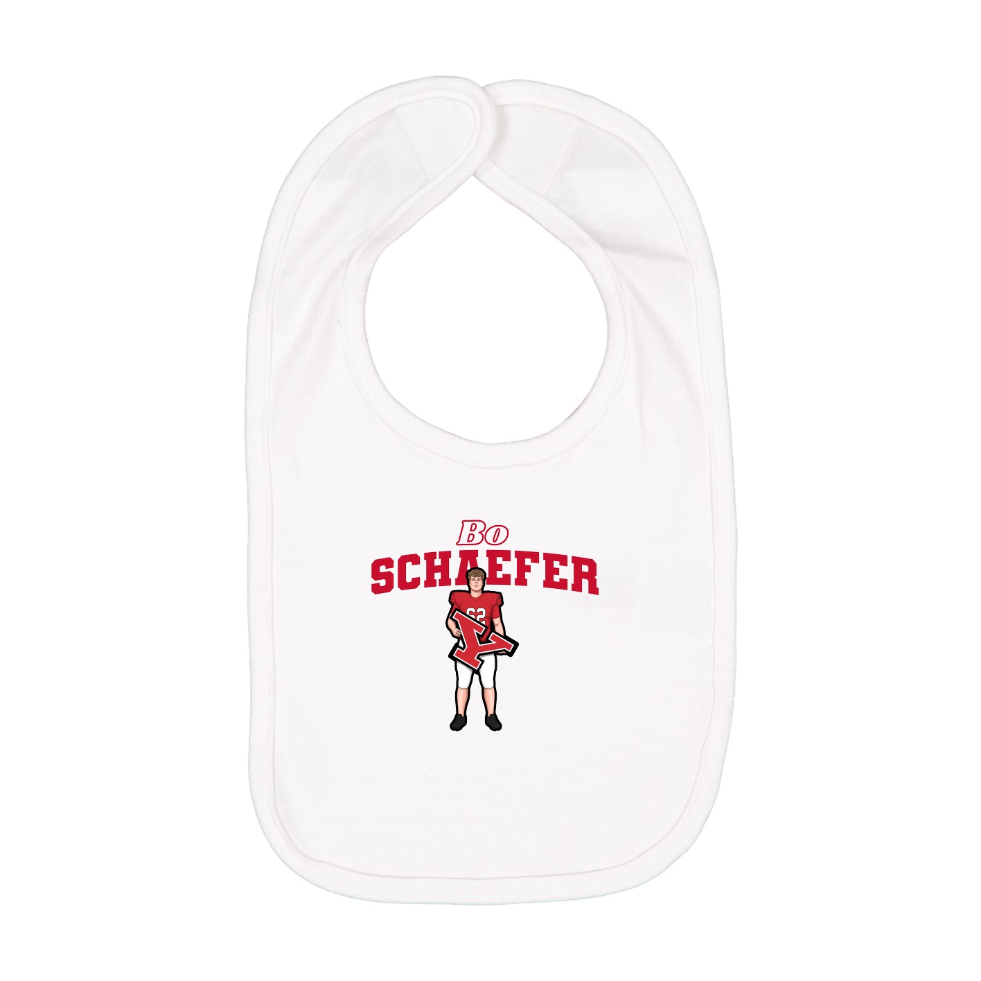 Infant Bib — Name Arch in White