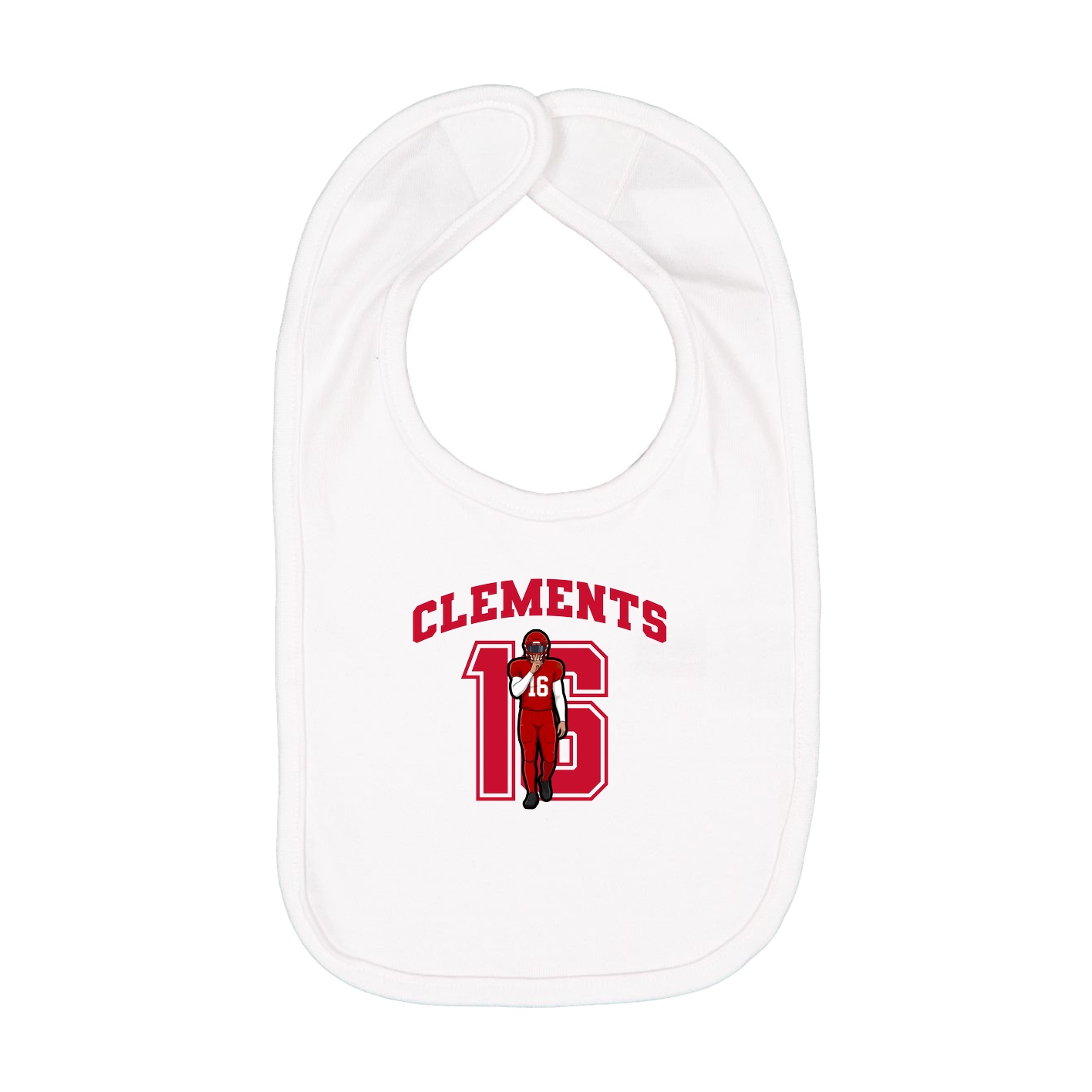 Infant Bib — Number in White