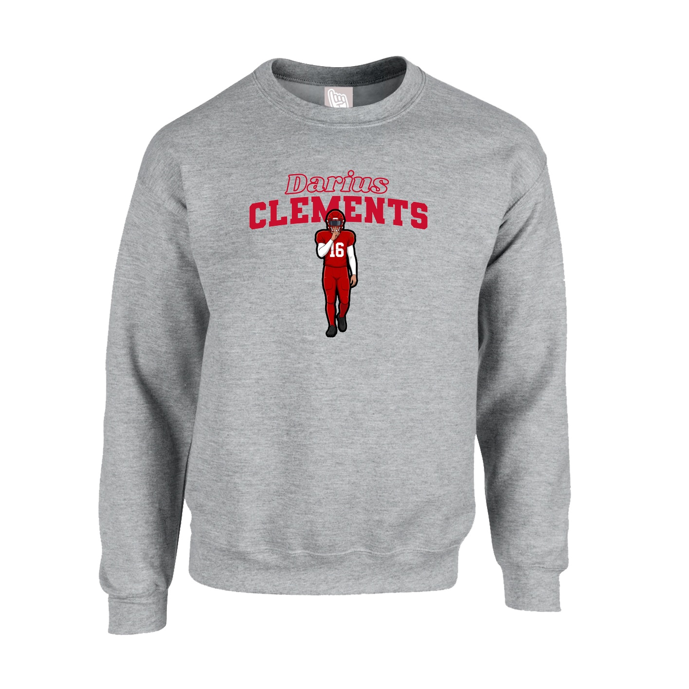 Fleece Crew — Name Arch in Grey