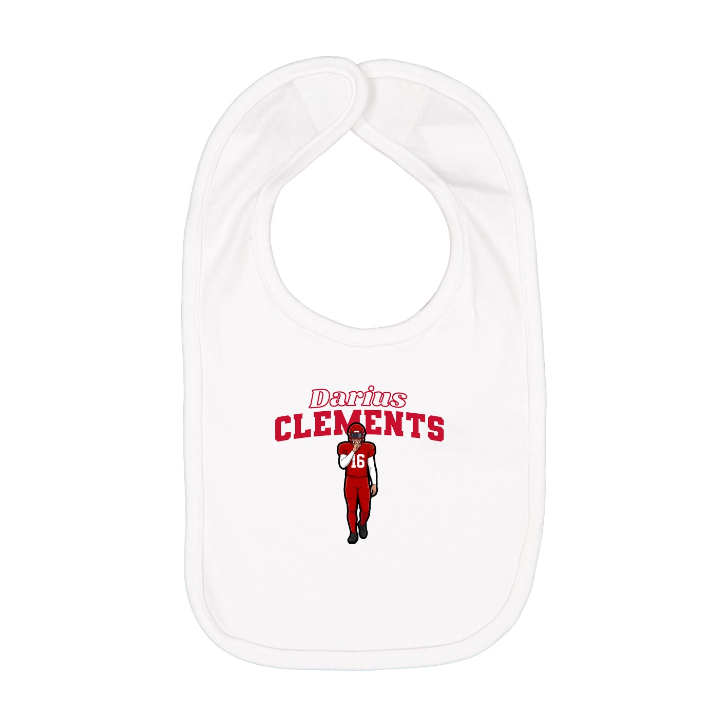 Infant Bib — Name Arch in White