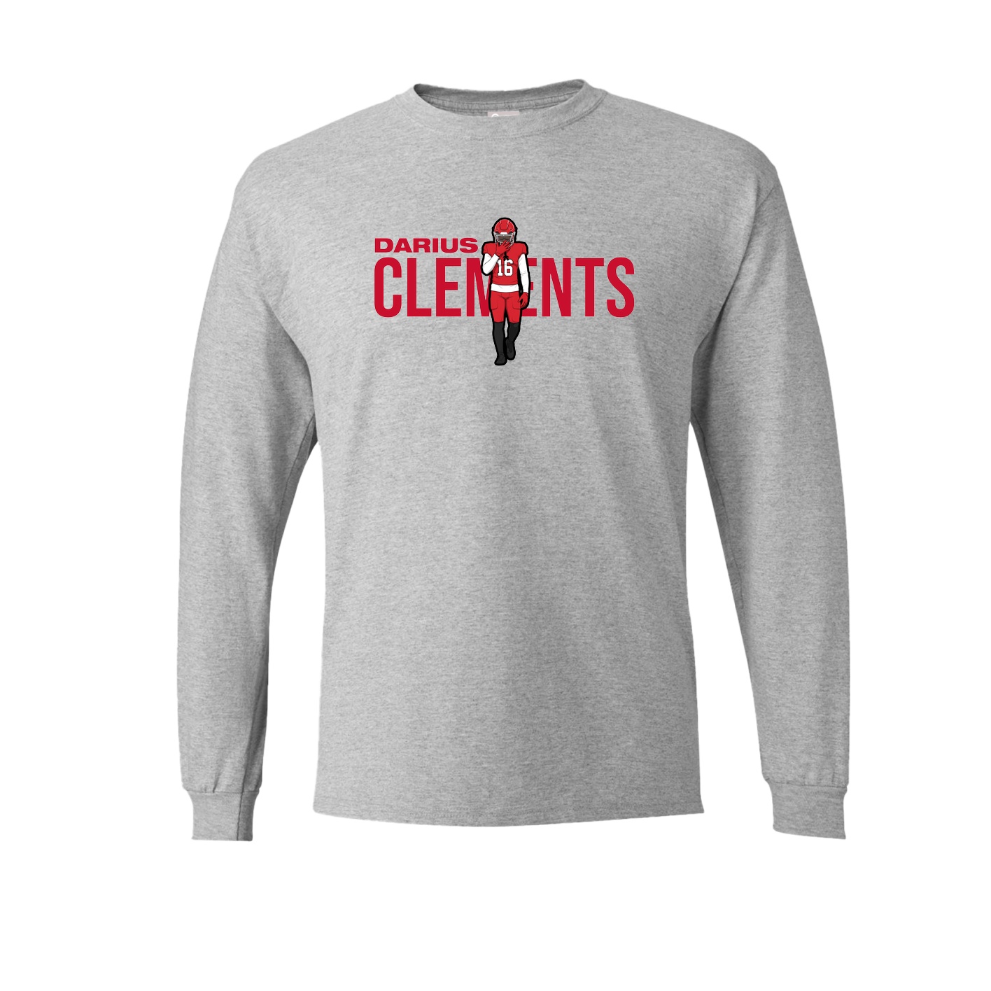 Long Sleeve Tee — Player Name in Grey
