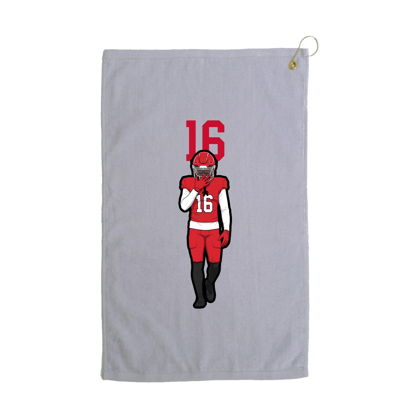 Golf Towel — Number Top in Grey