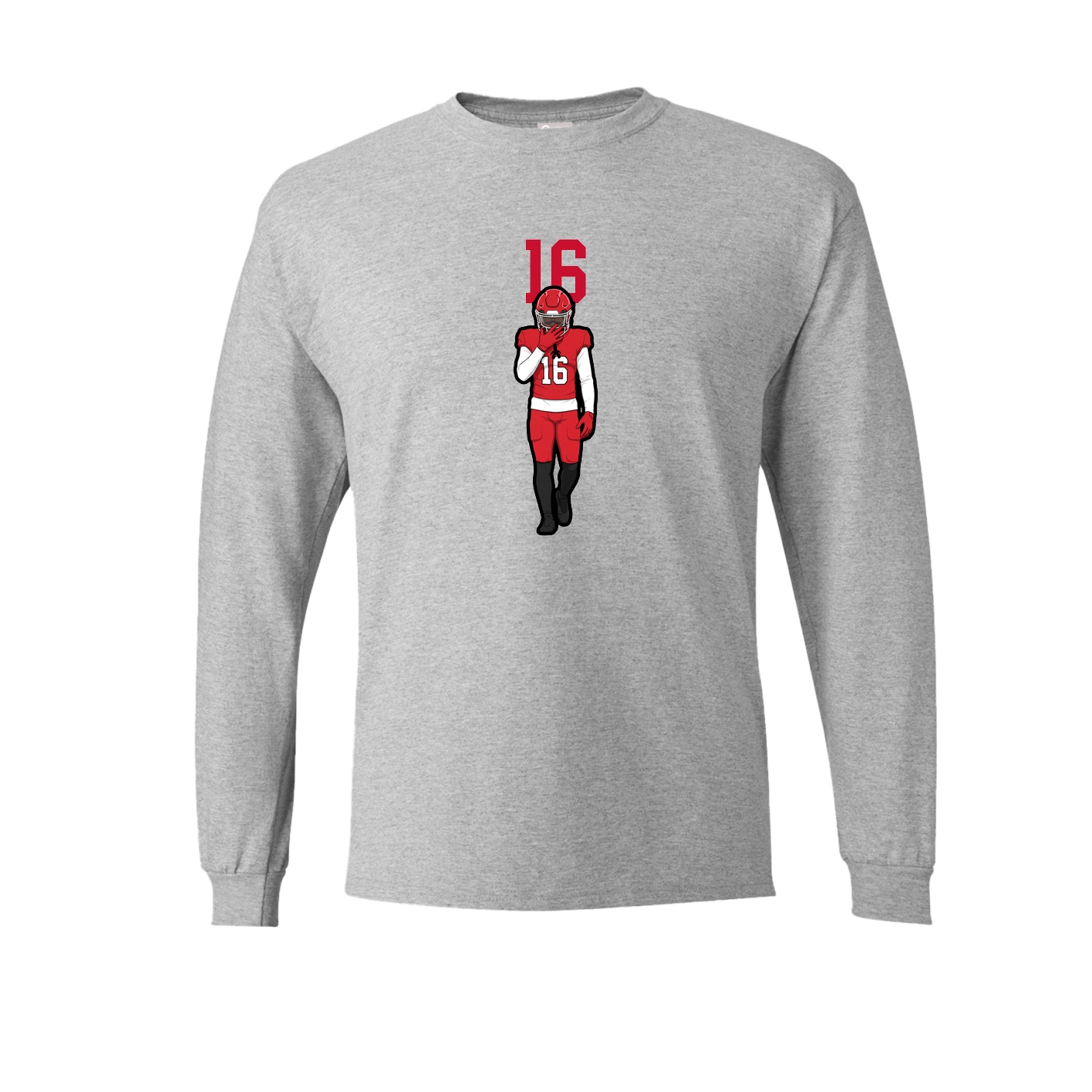 Long Sleeve Tee — Number Top in Grey