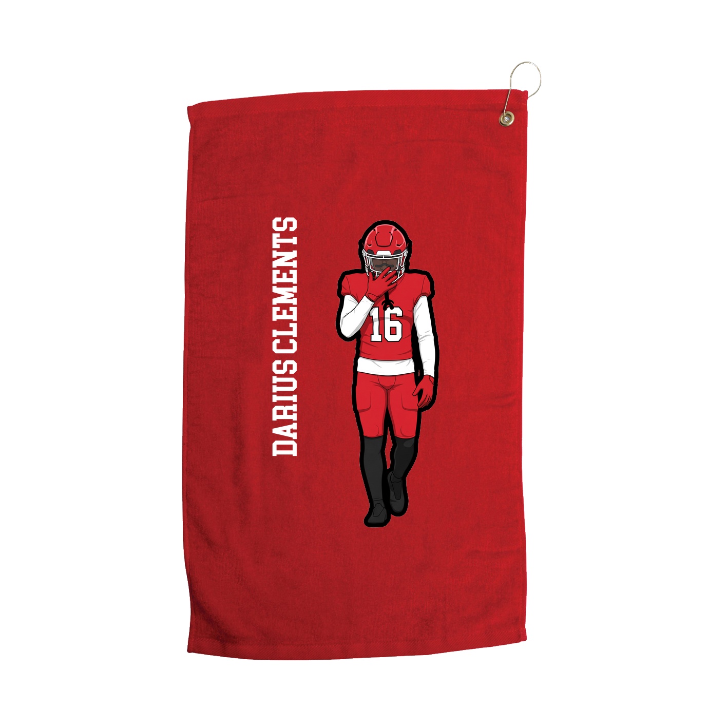 Golf Towel — Name Vertical in Red