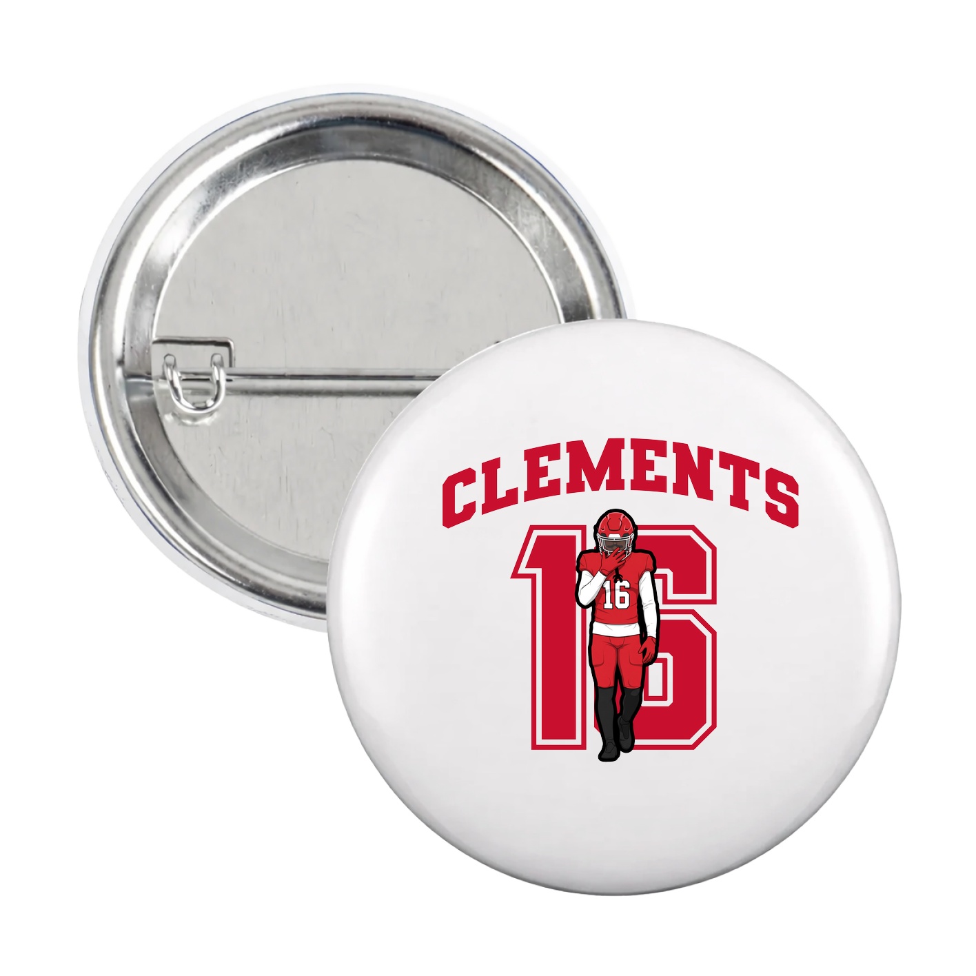 Game Day Button — Number in White