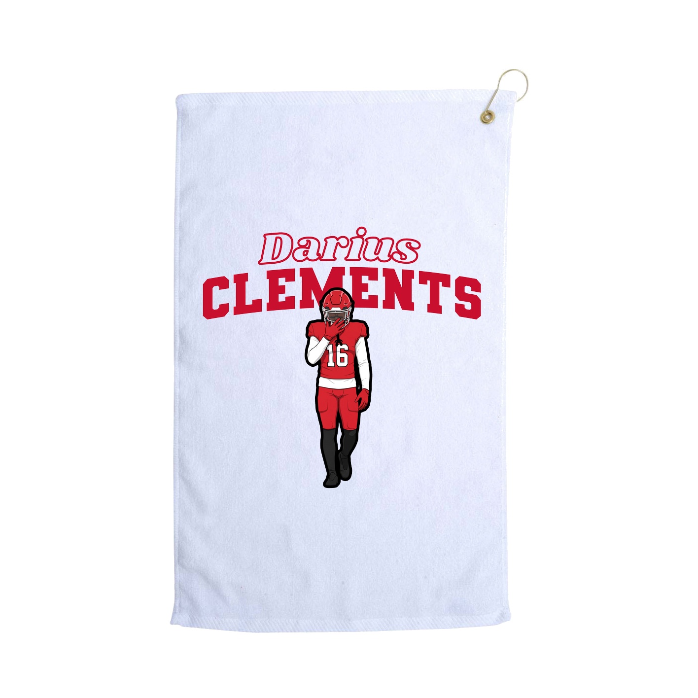 Golf Towel — Name Arch in White
