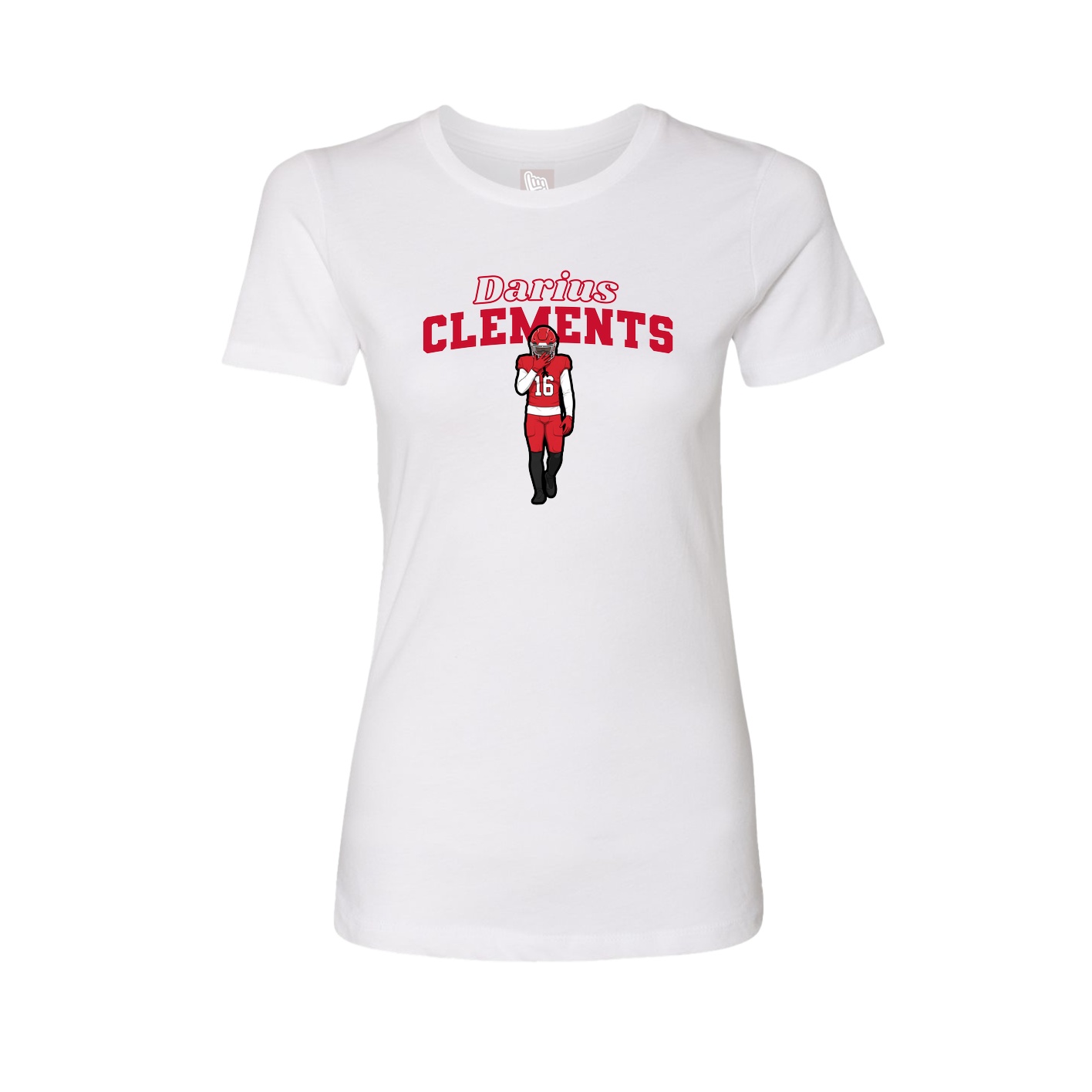 Womens Tee — Name Arch in White