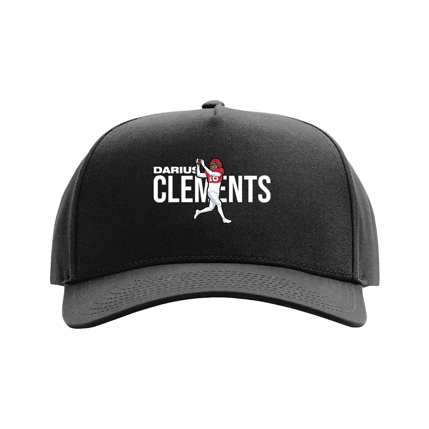 Full Fabric Five-Panel Champ Cap — Player Name in Black