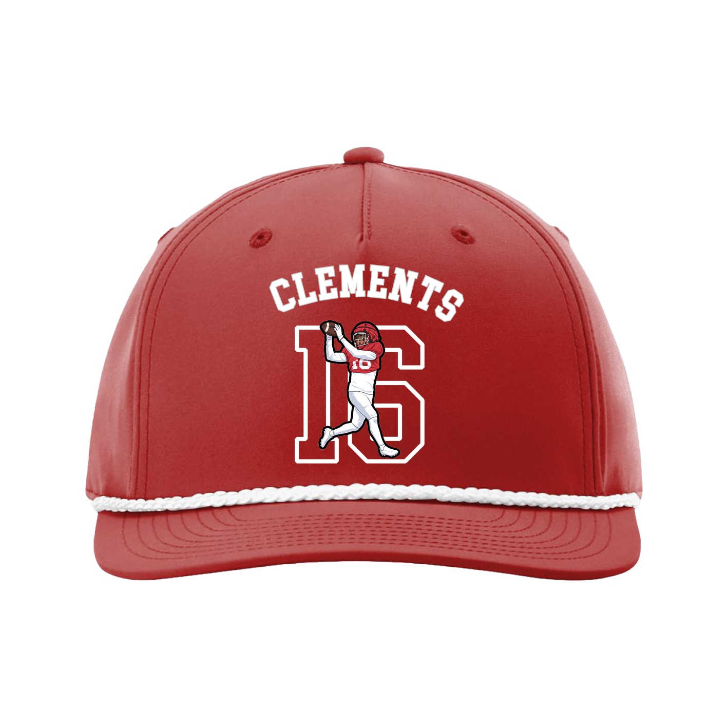 Five-Panel Classic Rope Cap — Shirsey Arch in Red