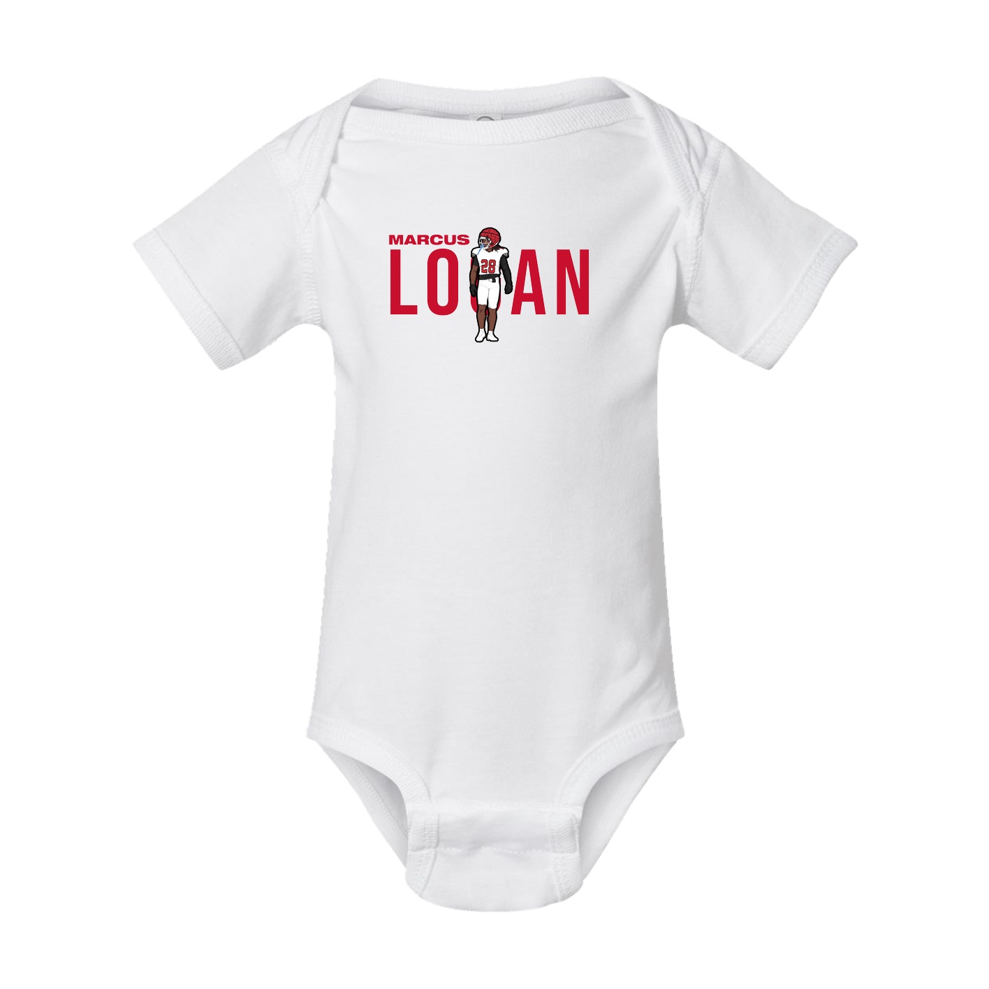 Baby Onesie — Player Name in White