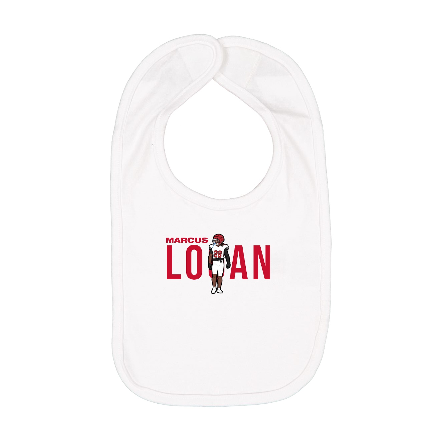 Infant Bib — Player Name in White